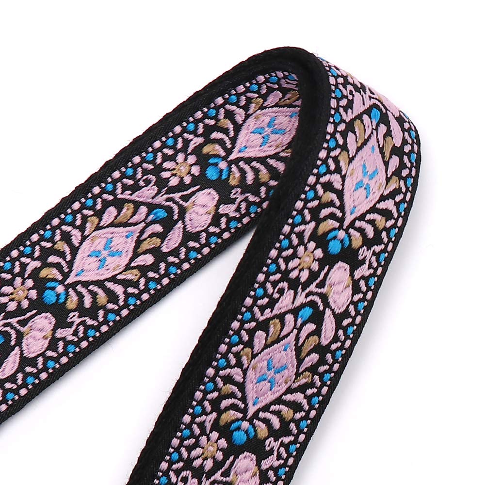 Ukulele Strap, IHOBOR Hawaiian Jacquard Pink Flower Ukelele Shoulder Strap, Suitable for Soprano Concert Tenor Baritone String Instruments - Image 5