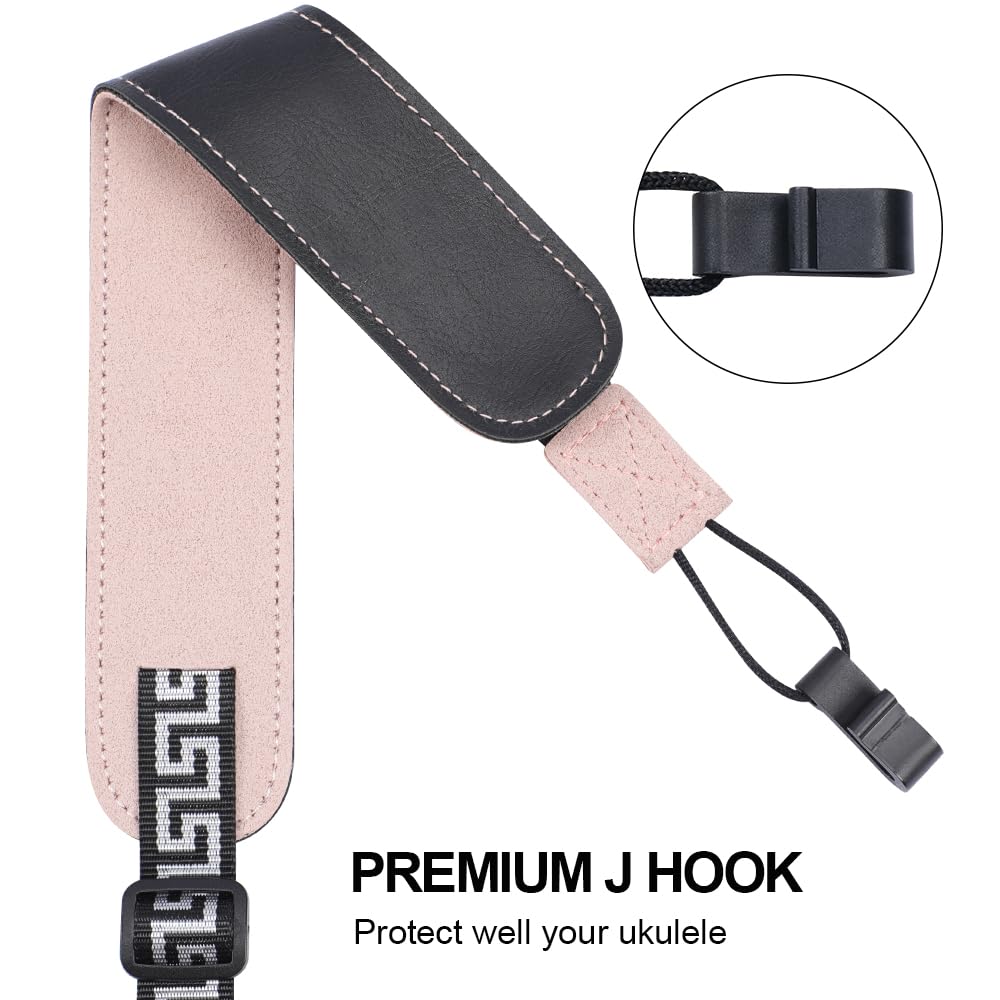 Ukulele Strap No Drill, IHOBOR Fashion Style Double J Hook Ukelele Shoulder Strap, Hawaiian Premium Woven Clip on Ukulele Strap, Easy to Use and Fit Most Standard Uke Sizes - Image 2