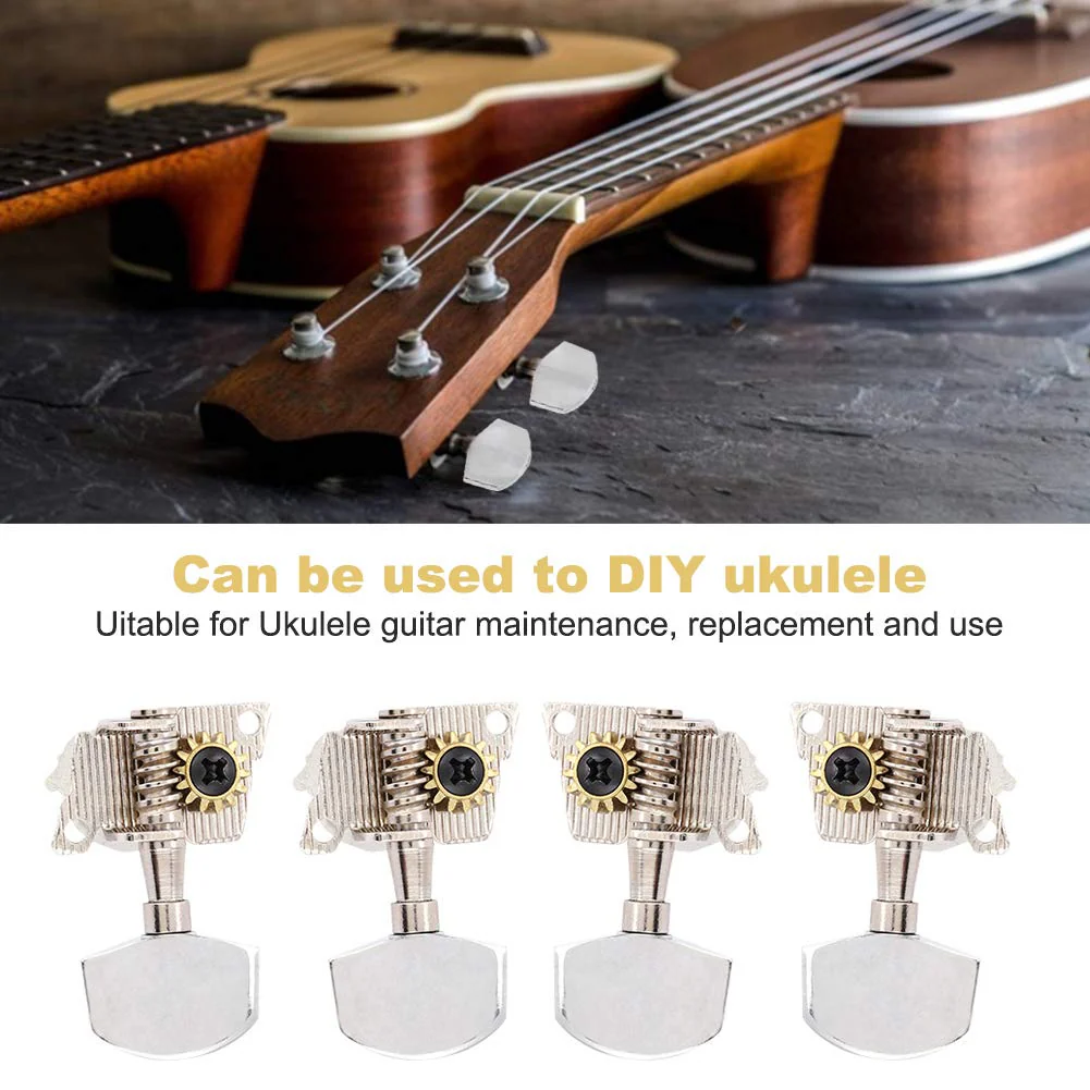 Ukulele Tuning Pegs,2L2R Silver Classical Tuning Pegs Machine Heads Ukulele DIY Parts Playing Accessories - Image 3