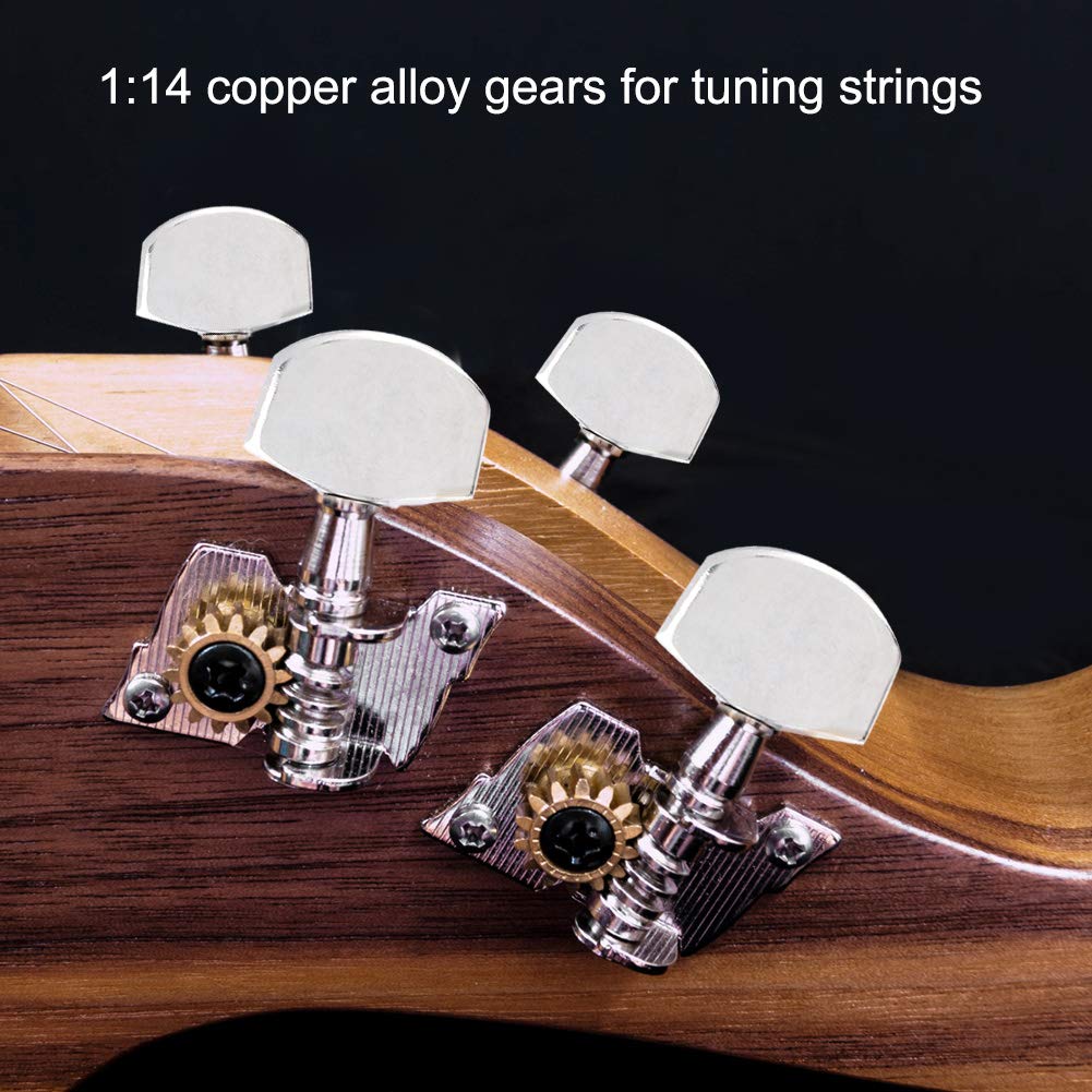 Ukulele Tuning Pegs,2L2R Silver Classical Tuning Pegs Machine Heads Ukulele DIY Parts Playing Accessories - Image 4