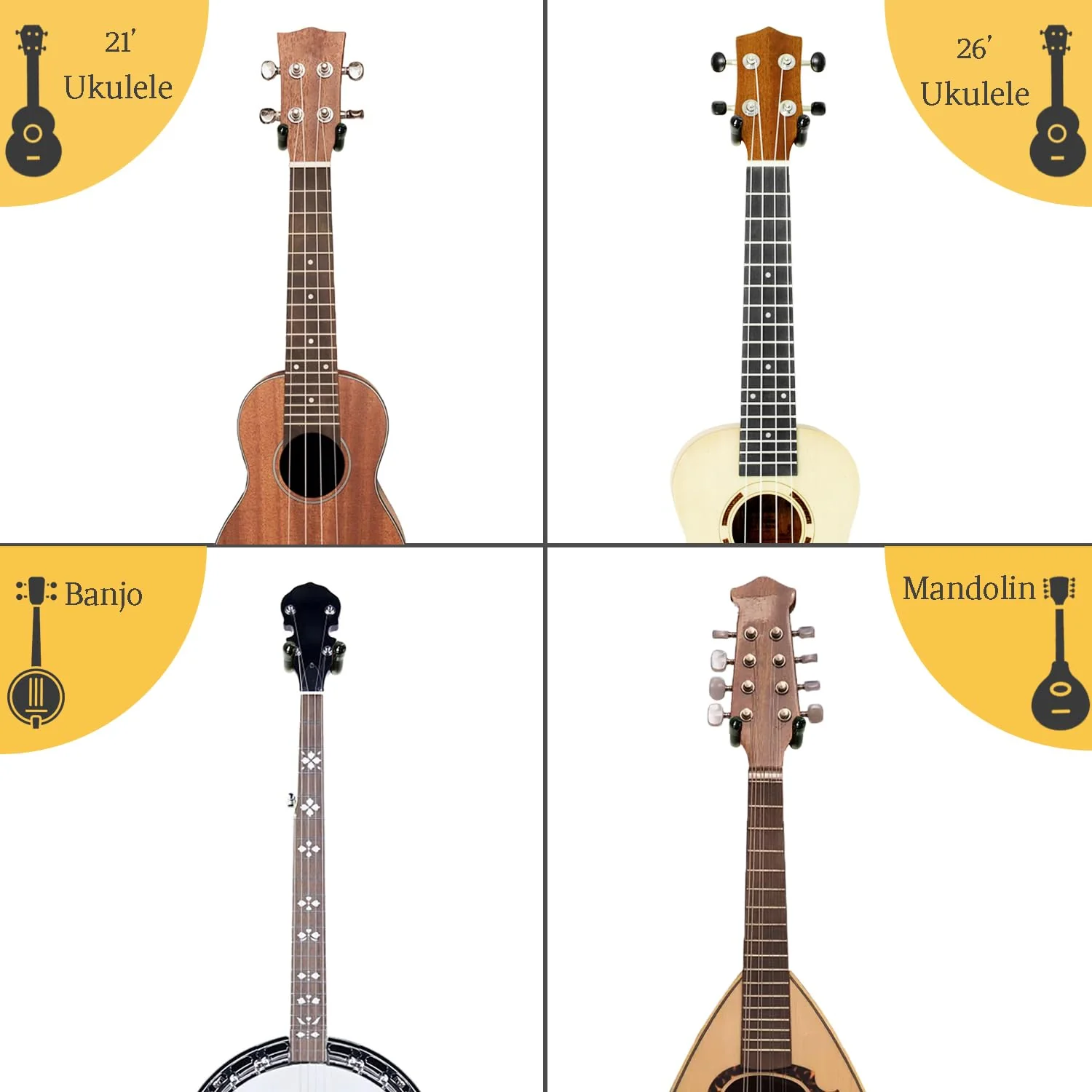 Ukulele Wall Mount Hanger, Black Walnut Wood U-Shaped Ukulele Holder Hanger, Ukulele Wall Mount Hook for Ukulele Banjo Mandolin Concert Pineapple Soprano Tenor and Baritone - Image 7