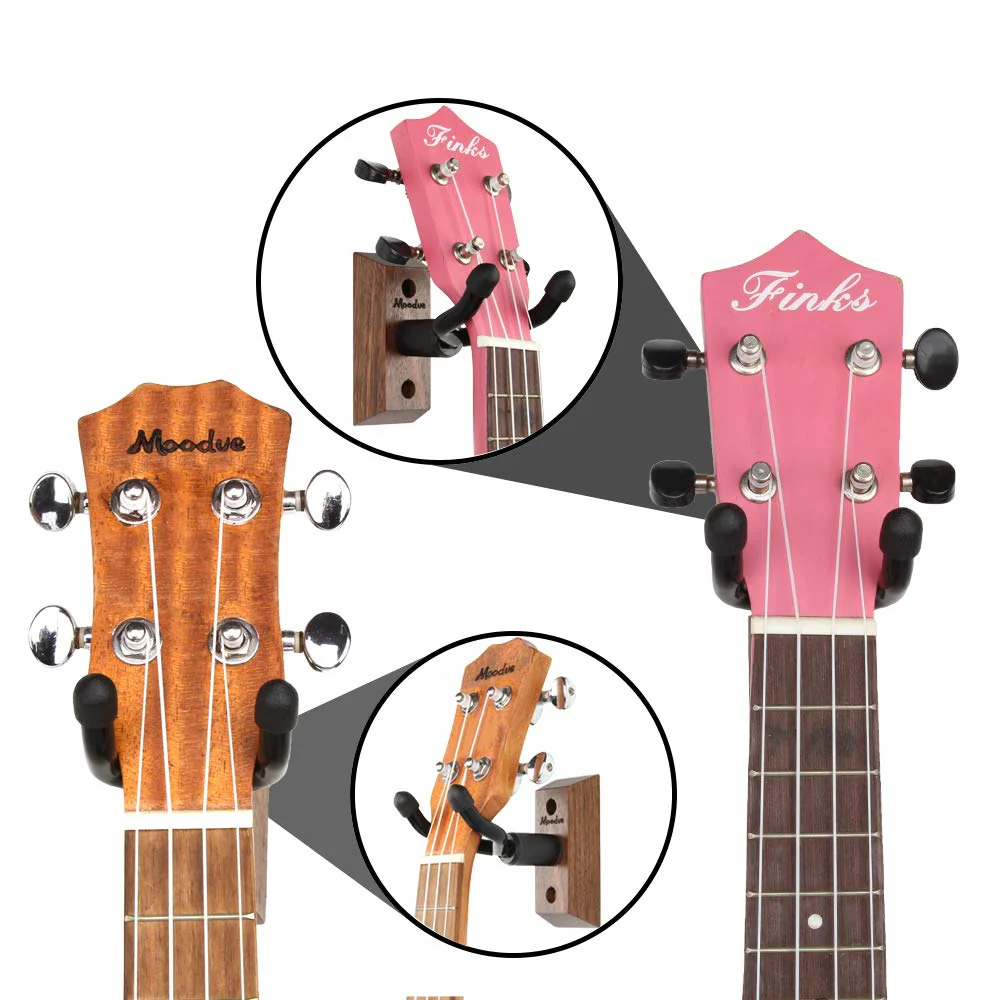 Ukulele Wall Mount Hanger, Moodve Black Walnut Ukulele Hanger Holder For Wall Fits Ukulele/Mandolin/Banjo, Ukulele Hanger Display For Concert, Home, Studio, Exhibition(1P) - Image 4