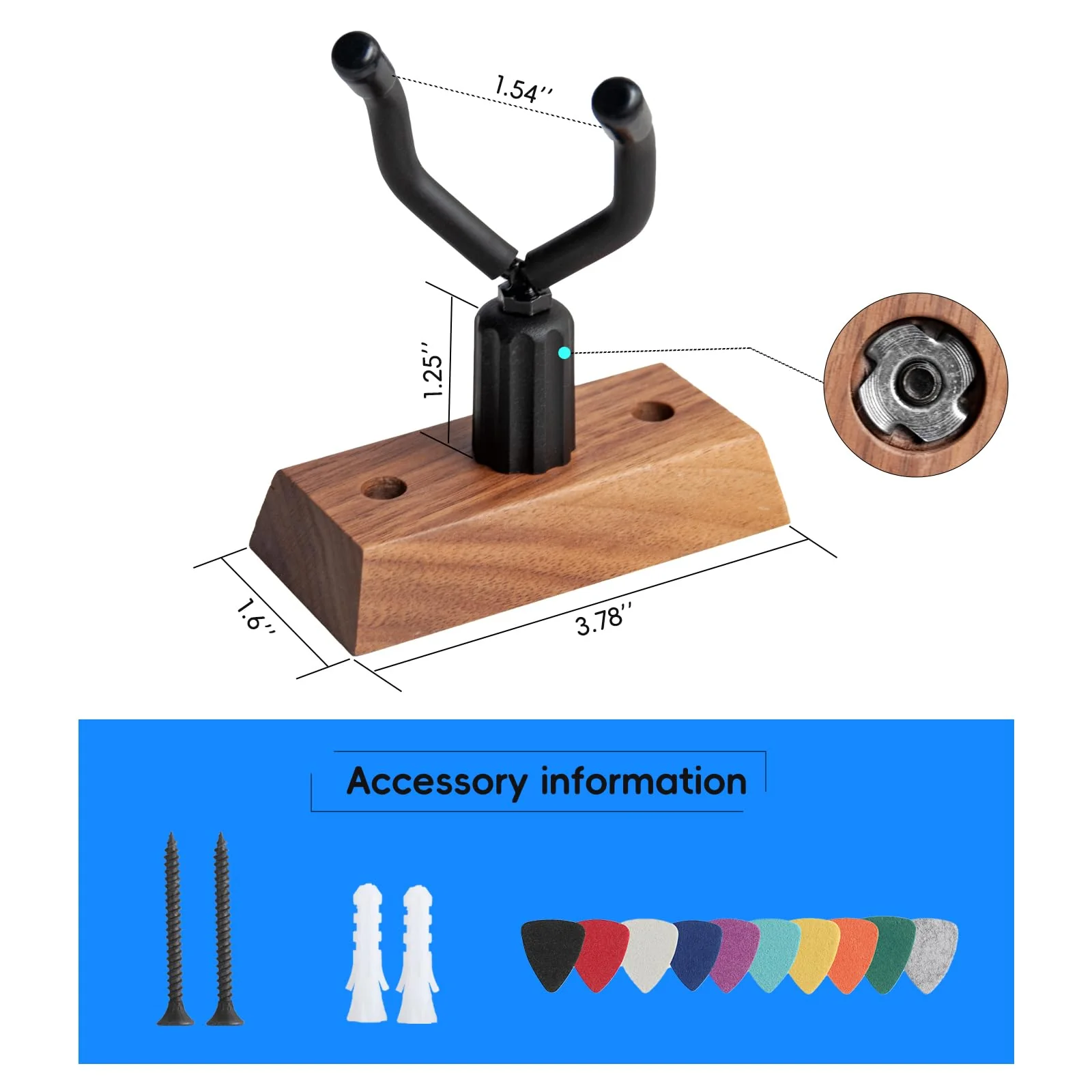 Ukulele Wall Mount,Ukulele Hanger Ukelele Stand Wall Hook for Mandolin Ukele Soprano Tenor and Baritone - Image 4