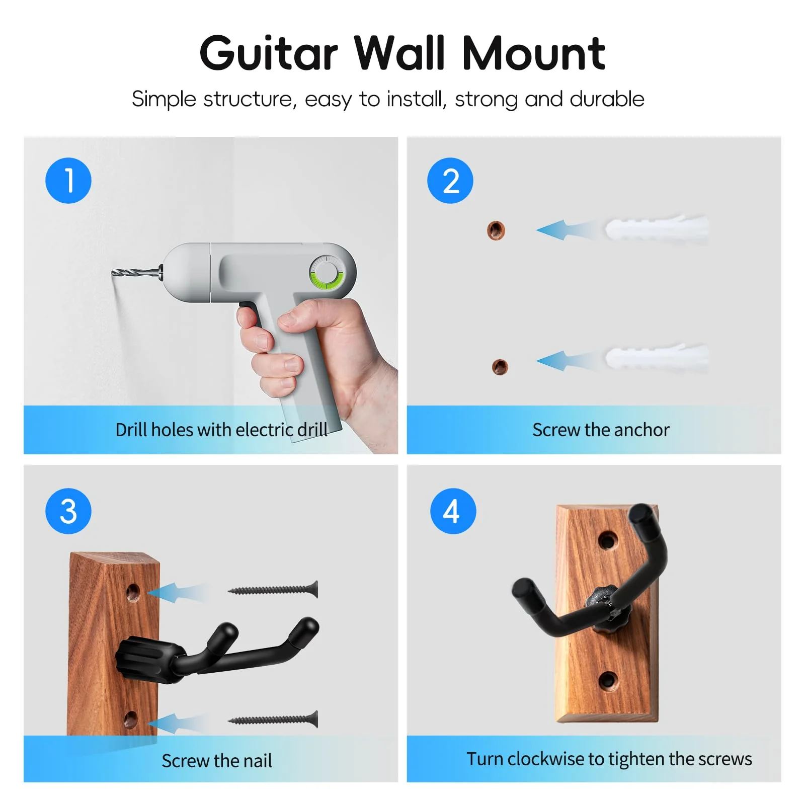Ukulele Wall Mount,Ukulele Hanger Ukelele Stand Wall Hook for Mandolin Ukele Soprano Tenor and Baritone - Image 5