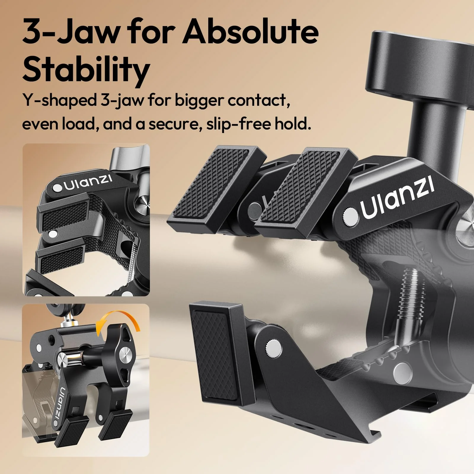 ULANZI 22'' CO78 Magic Arm w Desk C Clamp, Camera Mount Articulating Friction Arm w Super Clamp, 1/4" & ARRI Pins, Overhead Phone Mount Holder Stand, 1kg f Phone & Action Cam, Video Light - Image 5
