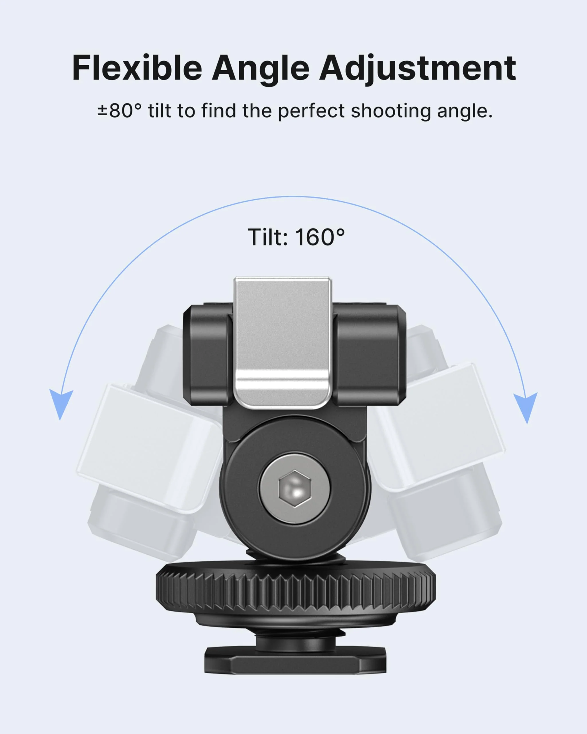 ULANZI CA22 Hot Shoe Cold Shoe Adapter Mount with 1/4'' Mount, Magnetic Quick Mount, 180° Tilt Adjustable, Universal Camera Accessory for DJI OSMO Action 3/4 - Image 4