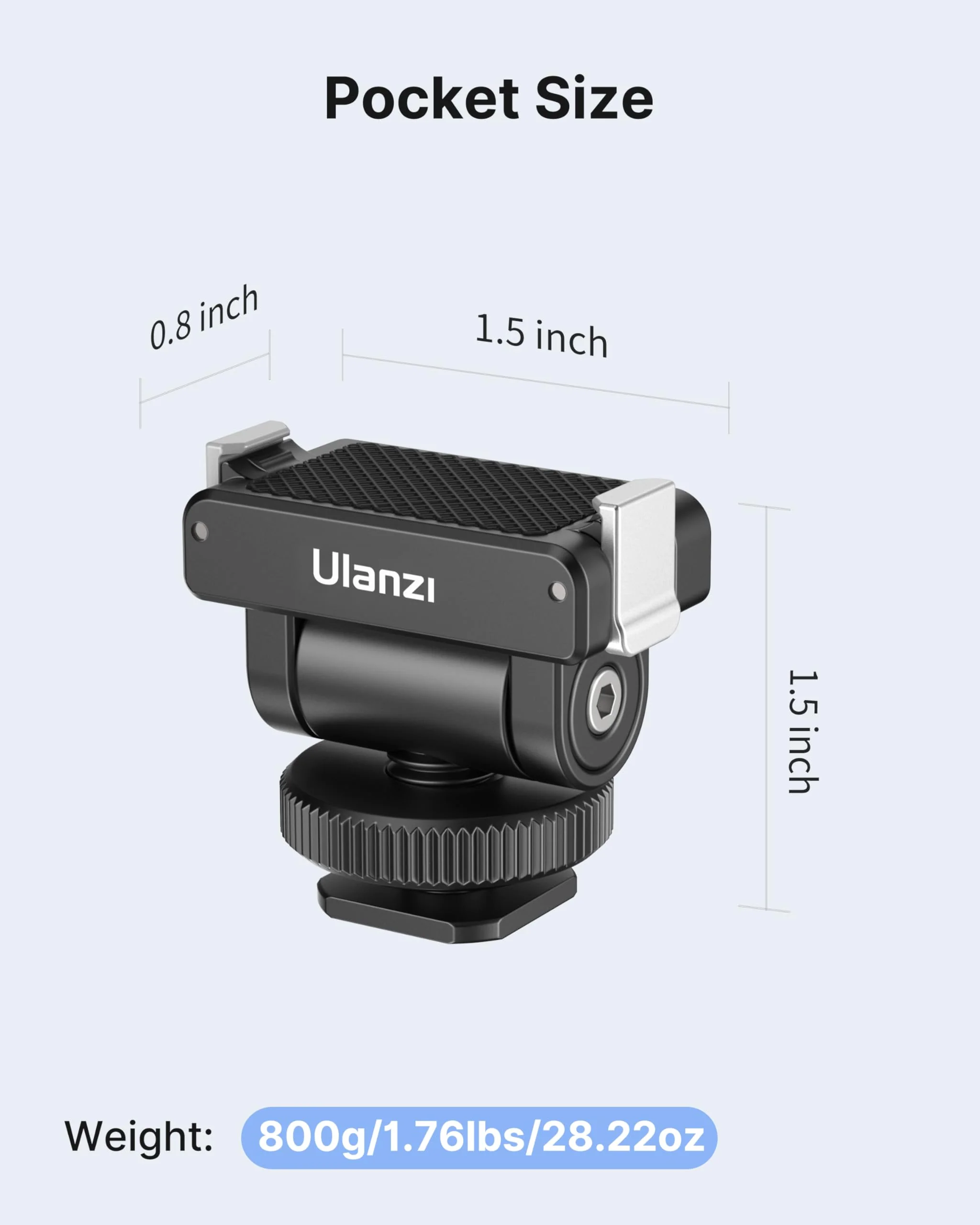 ULANZI CA22 Hot Shoe Cold Shoe Adapter Mount with 1/4'' Mount, Magnetic Quick Mount, 180° Tilt Adjustable, Universal Camera Accessory for DJI OSMO Action 3/4 - Image 6