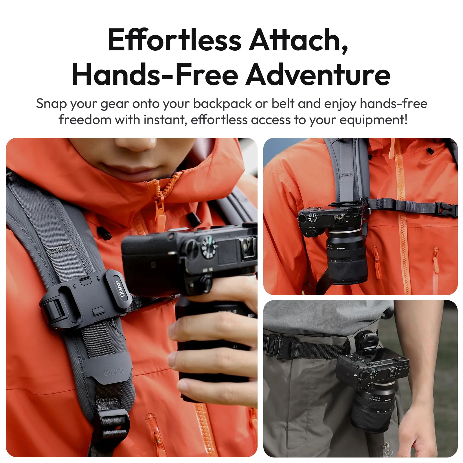ULANZI Camera Backpack Strap Clip,w Plate Quick Release System, Compatible w Uka QR Plates, for Sony, Nikon, Fuji, DSLR Action Cam Mount, Bearable Load up to 10kg【Not Compatible w F38/Arca System】 - Image 3