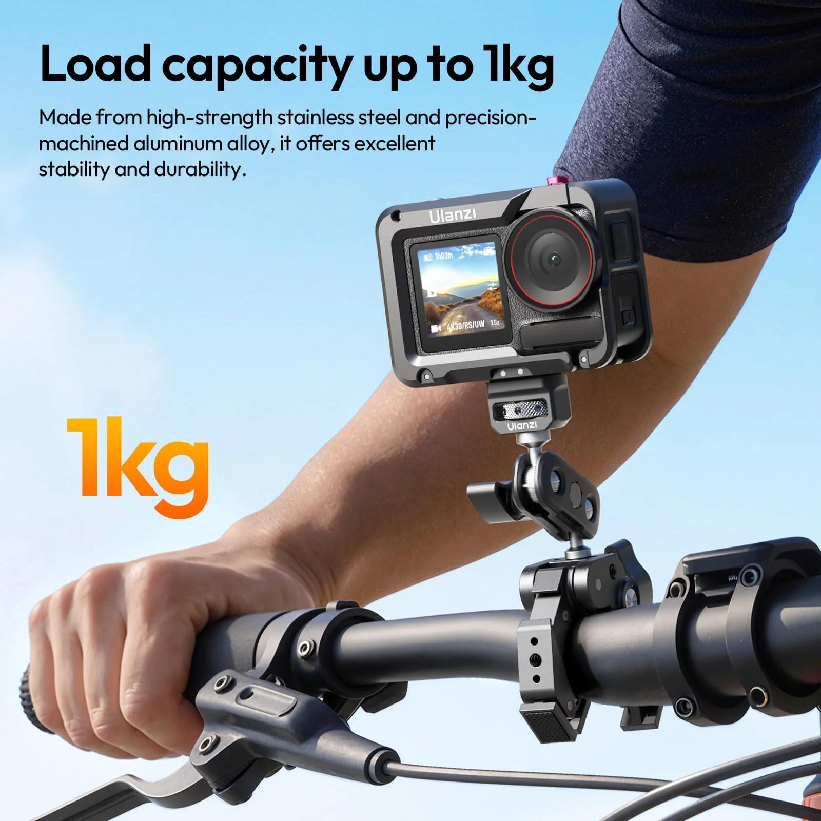 ULANZI CO78 Super Clamp Kit w Magic Arm, for Action Cam – 1/4" & ARRI Locating Pins + Cold Shoe Mount, 3-Jaw & Dual Ball Head Designed for Flexible, Low & High Angle Shot, Load Capacity Within 1kg - Image 6