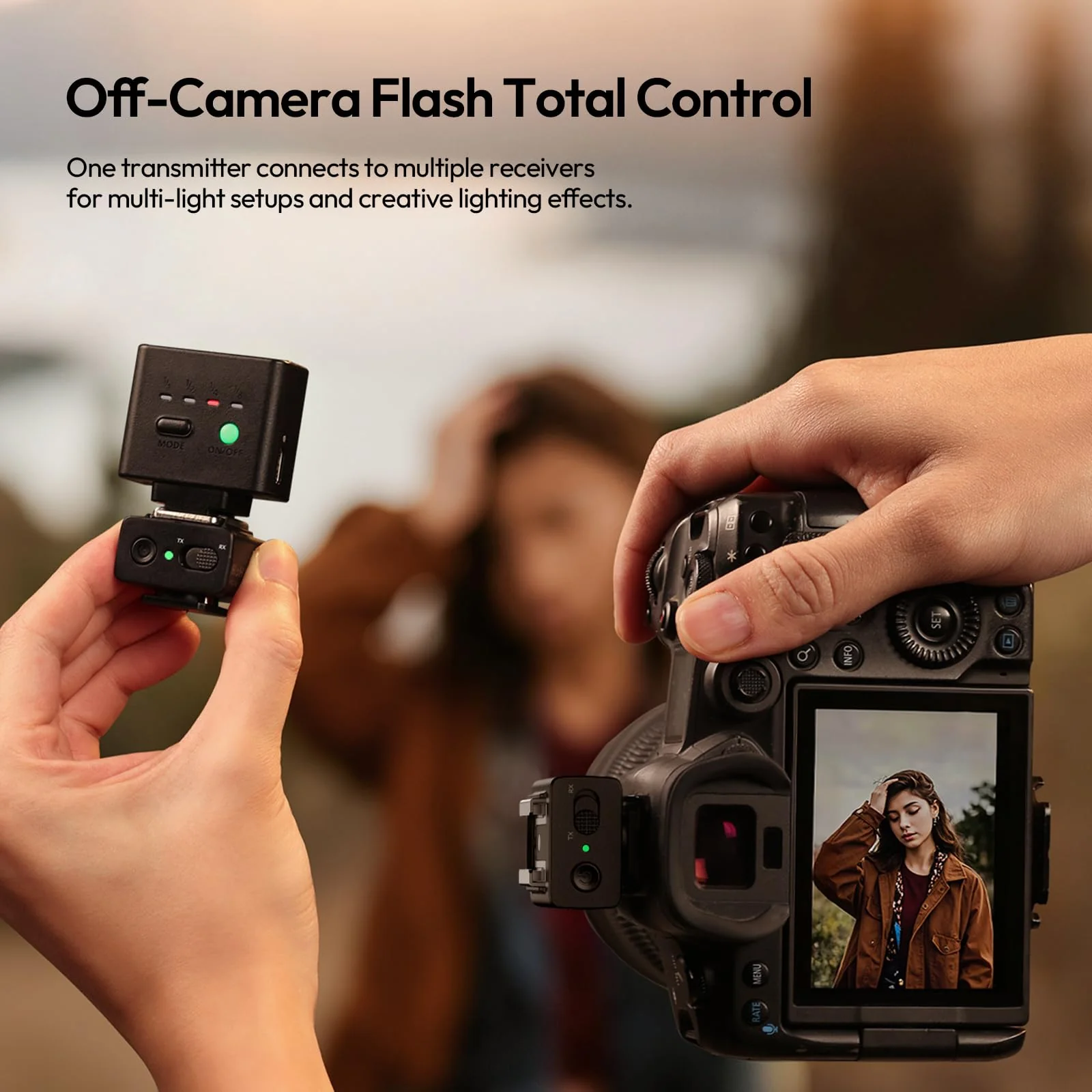 ULANZI LA10 Mini Flash Trigger for Sony, Canon, Nikon, Fujifilm, Olympus DSLR Cameras - 2.4G Wireless Flash Trigger Receiver & Transmitter, Off-Camera Flashes, Universal Hot Shoe, Multi-Light Setup - Image 3