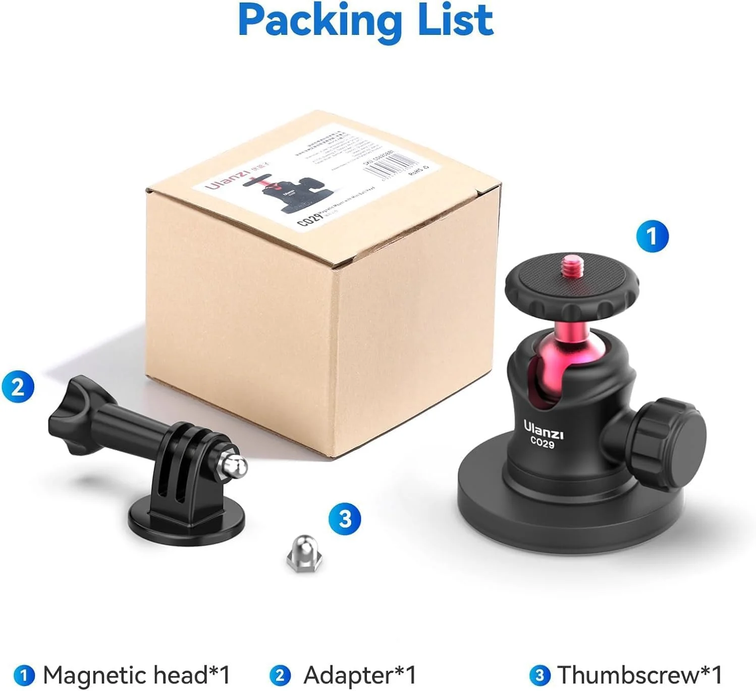 ULANZI Magnetic Camera Mount for Action Camera, Strong Magnetic Mount with 360° Rotation Ball Head and Built-in 6 Magnets, Compatible with Gopro Hero 13/12/11/10, DJI Osmo Action Osmo Nano, Insta360 - Image 7