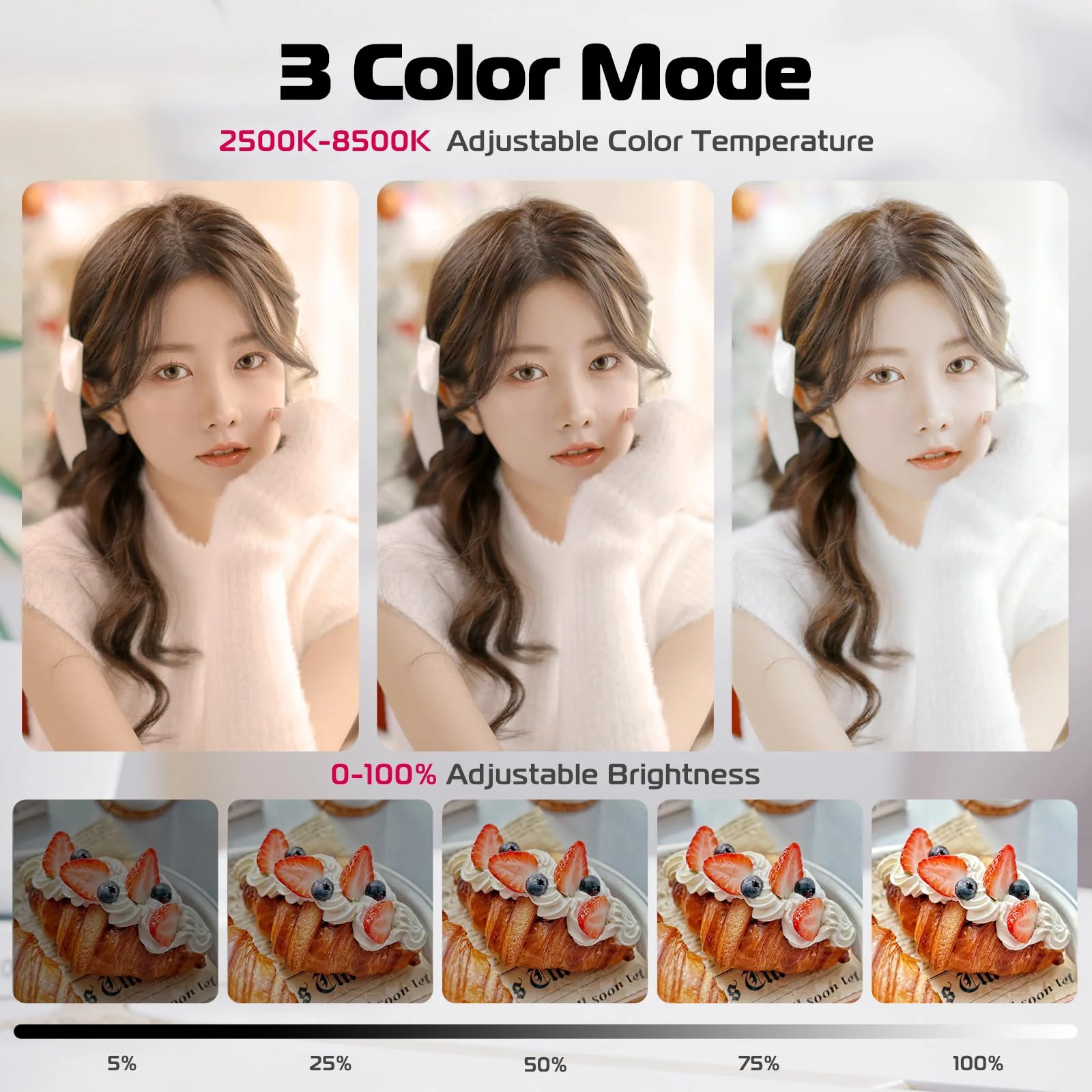 ULANZI Magnetic Selfie Light White, LED Fill Light Compatible with Magsafe, LED Selfie Ring Light Included Sticky Ring for Phones, for Selfies/Photography/TikTok/Zoom Calls/Video Conference Color - Image 4