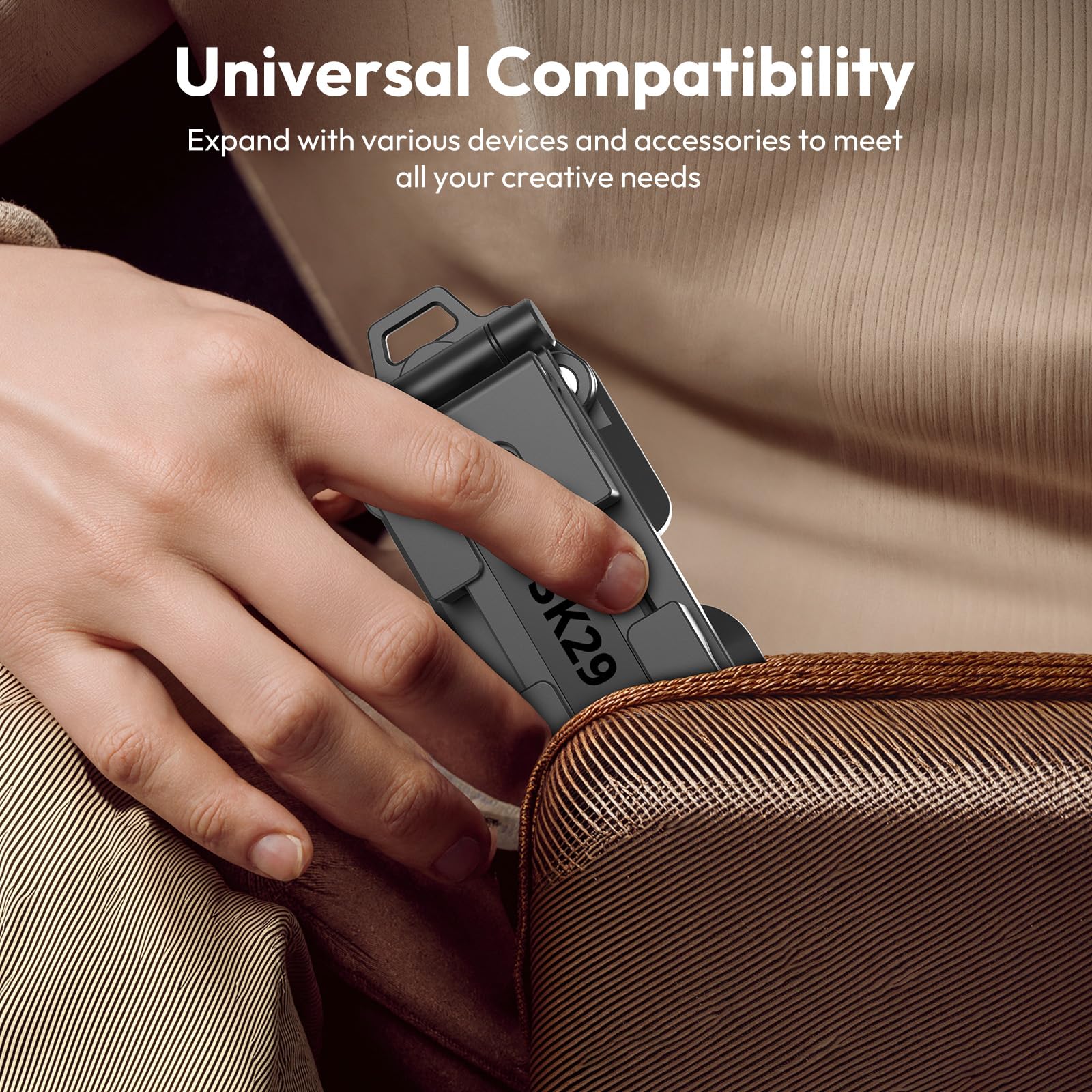 ULANZI Phone Tripod Mount with Arca Uka Base, Foldable Mini Tripod with 2 Cold Shoes Handheld Grip Compatible with iPhone17/16/15/ Android, Metal Phone Clamp for Desktop Vlogging Travel - Image 7