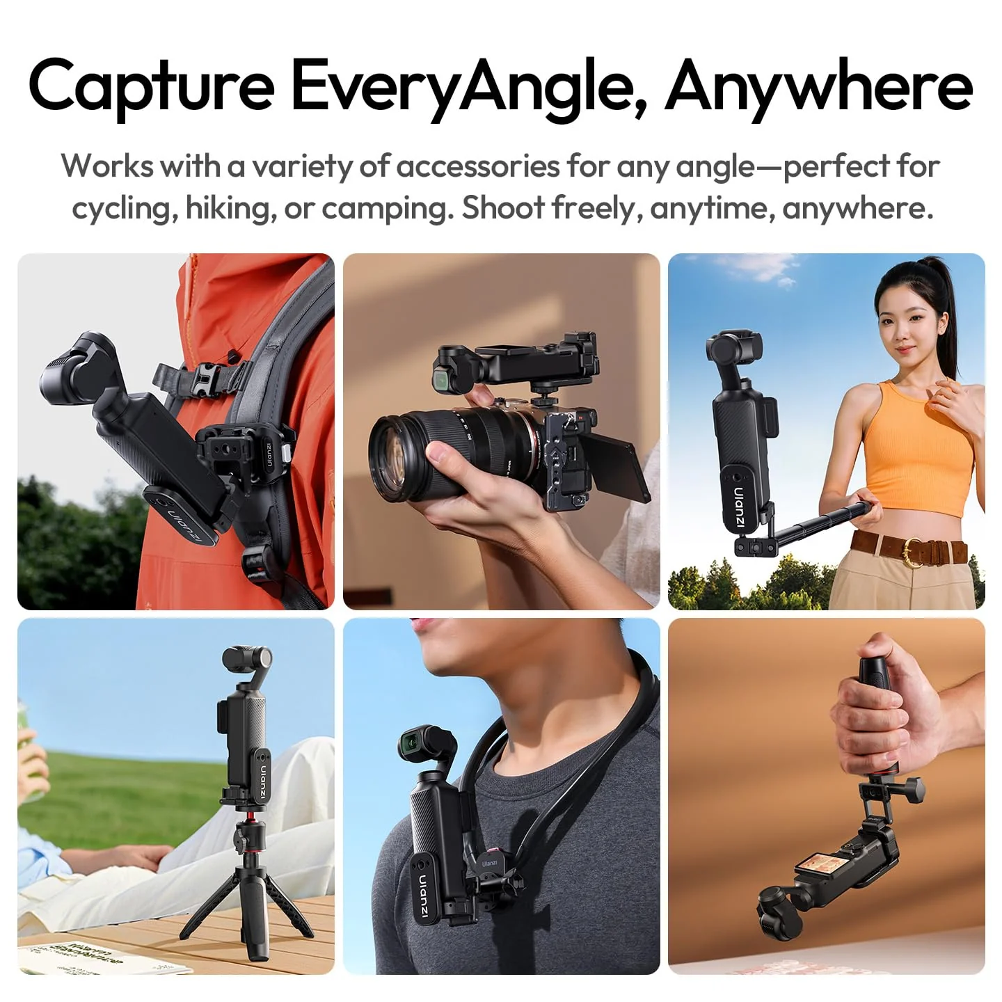 ULANZI PK16 Magnetic Mount Stand Compatible with DJI OSMO Pocket 3, 270° Adjustable Camera Mount, 1/4'' Mount Foldable Quick Release Camera Stand Base for Indoor Shooting Vlog Live Streaming Gym Video - Image 5