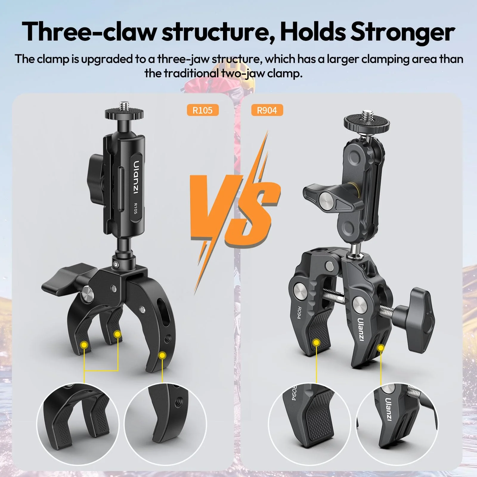 ULANZI R105 Super Clamp Camera Mount with 360° Dual Ballhead Magic Arm, Sturdy Y-Shaped 3-Claw Camera Clamp Mount for GoPro Hero 13/12/11/10/9, Insta360 X5/X4, DJI Osmo Pocket 3/2 Action 5 Pro/4 - Image 2