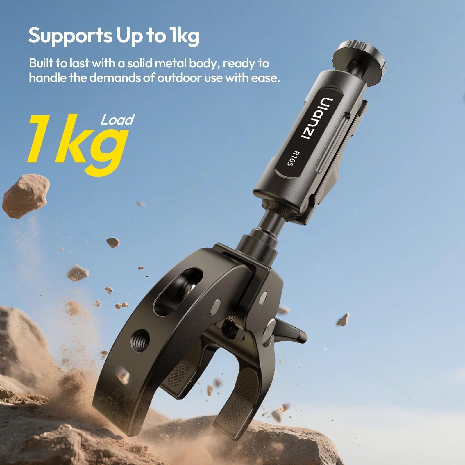 ULANZI R105 Super Clamp Camera Mount with 360° Dual Ballhead Magic Arm, Sturdy Y-Shaped 3-Claw Camera Clamp Mount for GoPro Hero 13/12/11/10/9, Insta360 X5/X4, DJI Osmo Pocket 3/2 Action 5 Pro/4 - Image 5