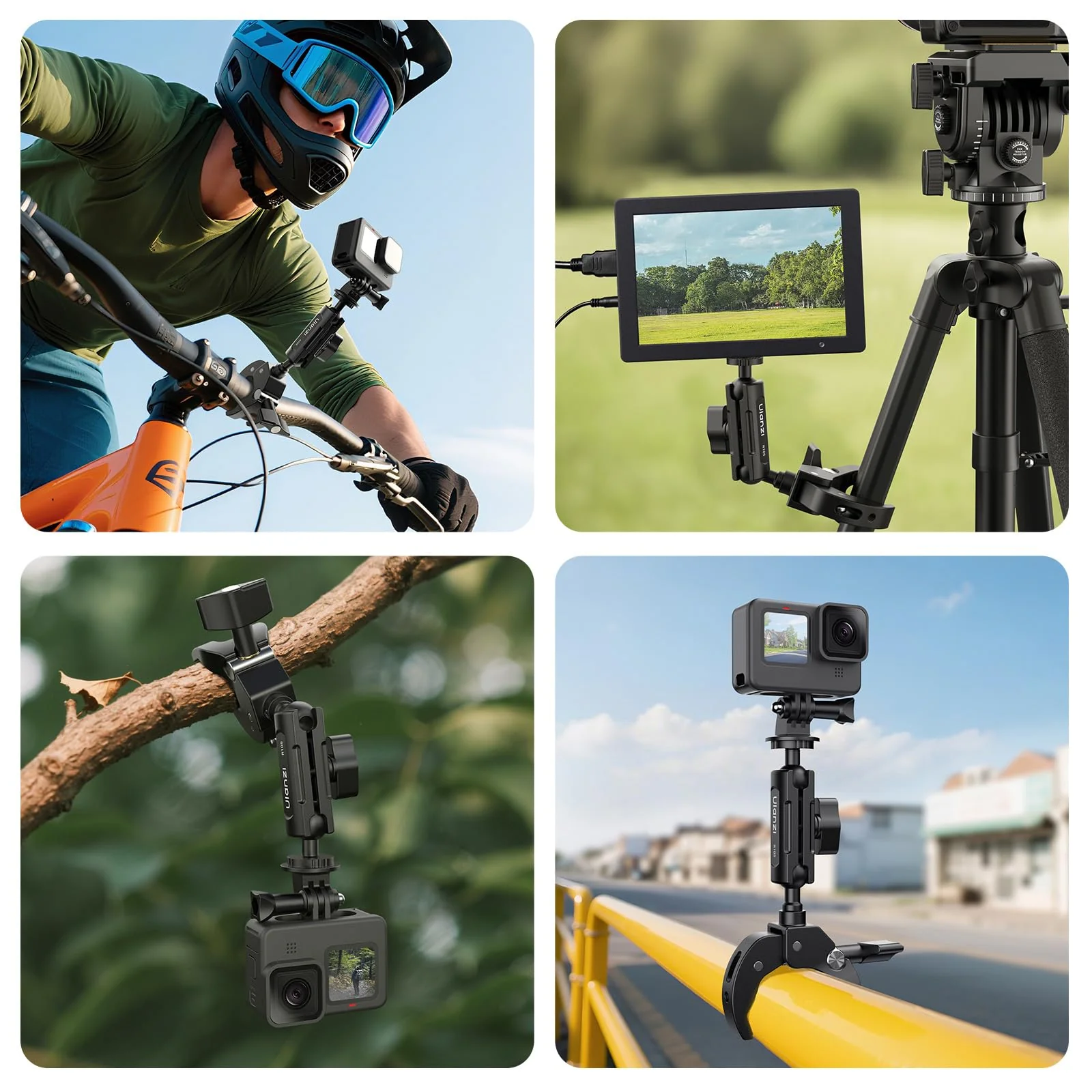 ULANZI R105 Super Clamp Camera Mount with 360° Dual Ballhead Magic Arm, Sturdy Y-Shaped 3-Claw Camera Clamp Mount for GoPro Hero 13/12/11/10/9, Insta360 X5/X4, DJI Osmo Pocket 3/2 Action 5 Pro/4 - Image 7