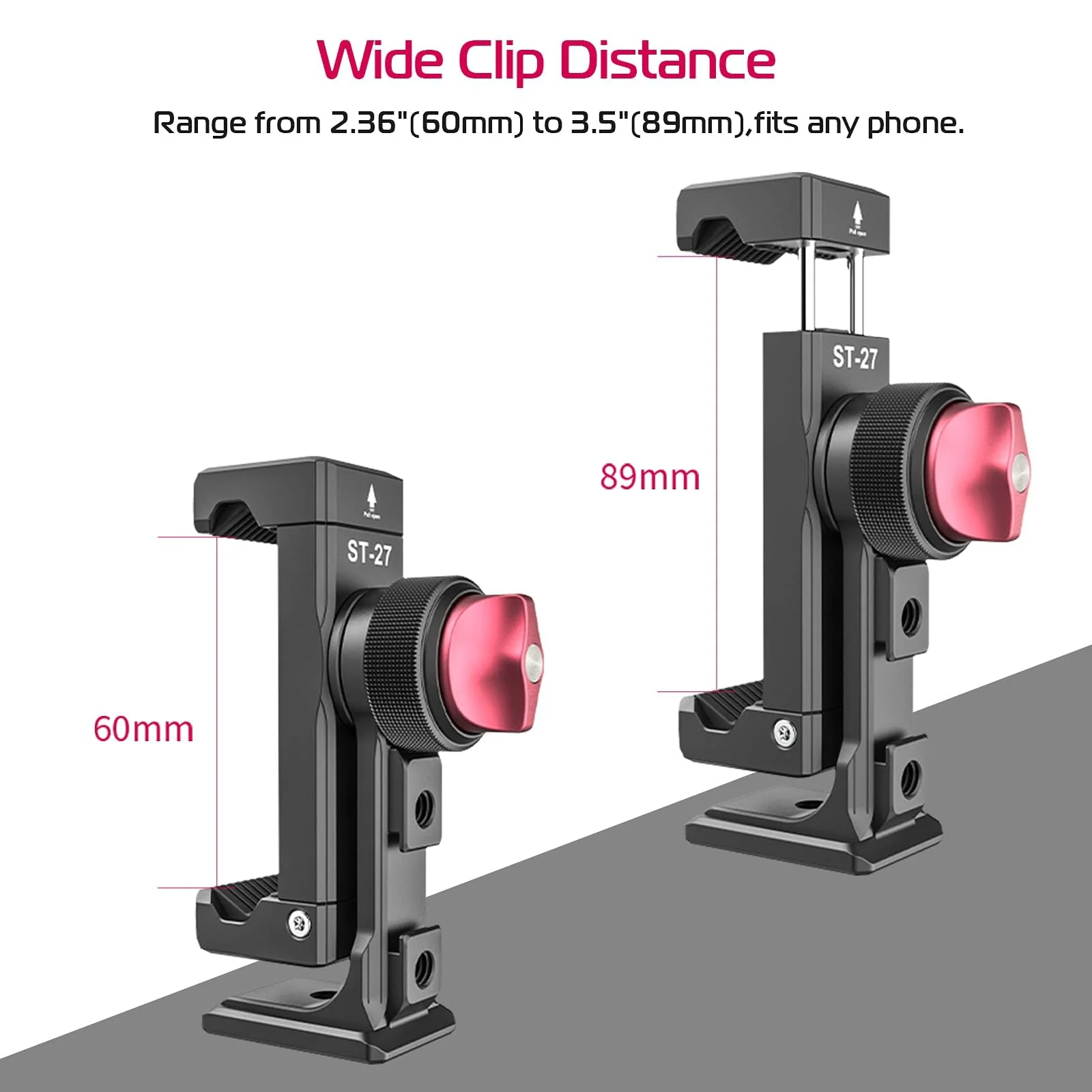 ULANZI ST-27 Metal Phone Tripod Mount, 360° Phone Holder for Tripod w 3 Cold Shoes & Arca Port, Versatile Smartphone Adapter for iPhone 17 16 15, Desktop Tripods, and Live Streaming/Vlogging Setup - Image 5