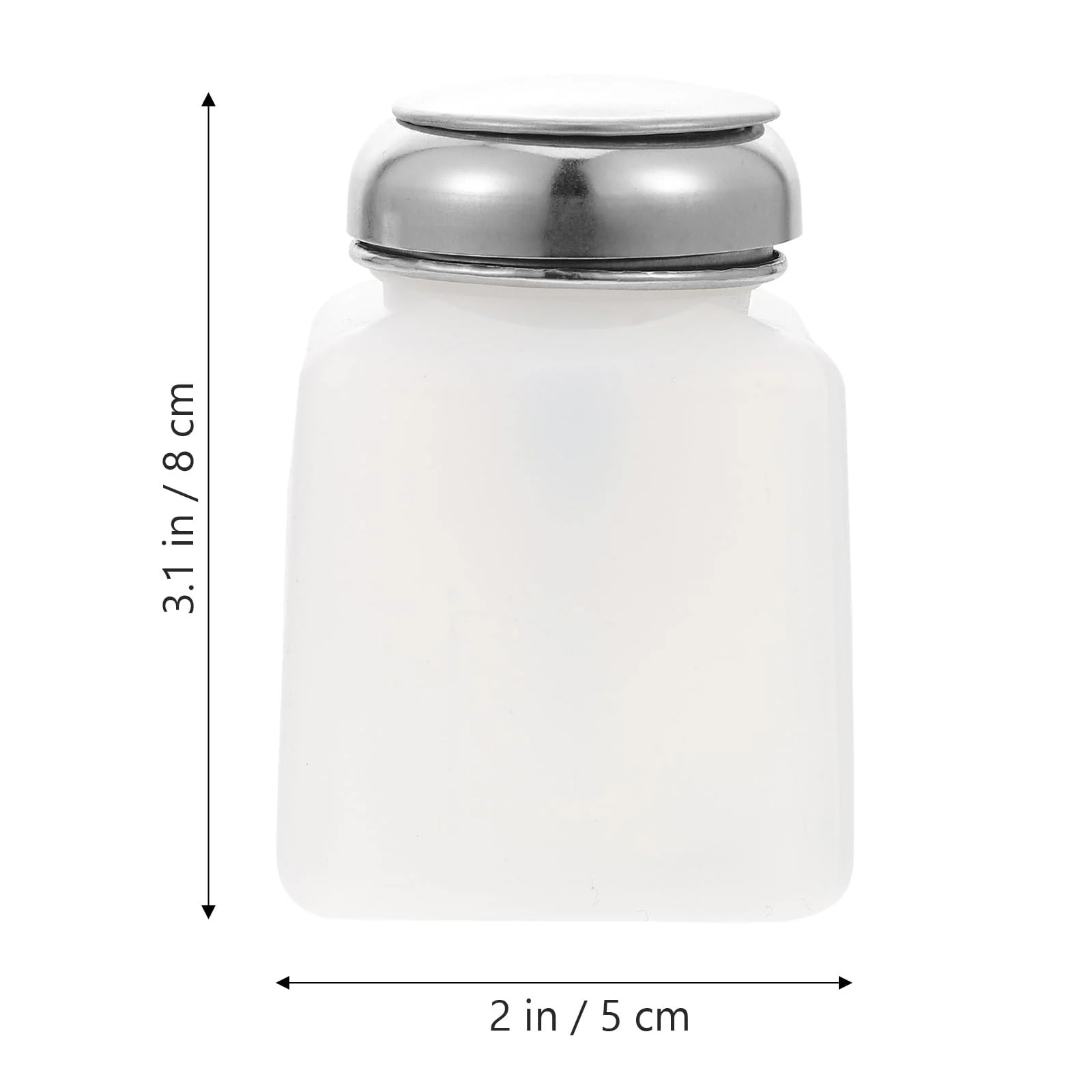 ULTECHNOVO 2 Pack Push Down Alcohol Dispenser Empty Lockable Antistatic Pump Bottles Square Plastic Bottles White 100ml 100 ml - Image 2