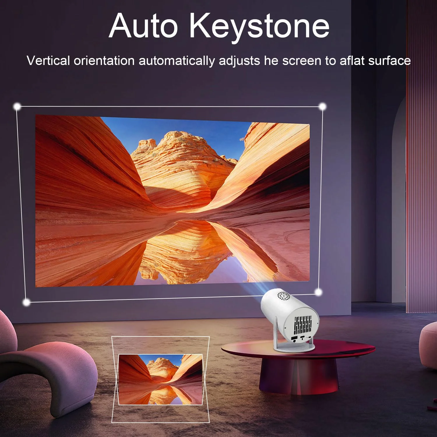 [Ultra-Slim 2.69 " 丨High Brightness] HY300 Pro Projector, Portable 4K Projector with WiFi Bluetooth Android 13 1080P Support, Auto Keystone Correction，Compact Design for Home Theater, and Gaming. - Image 7