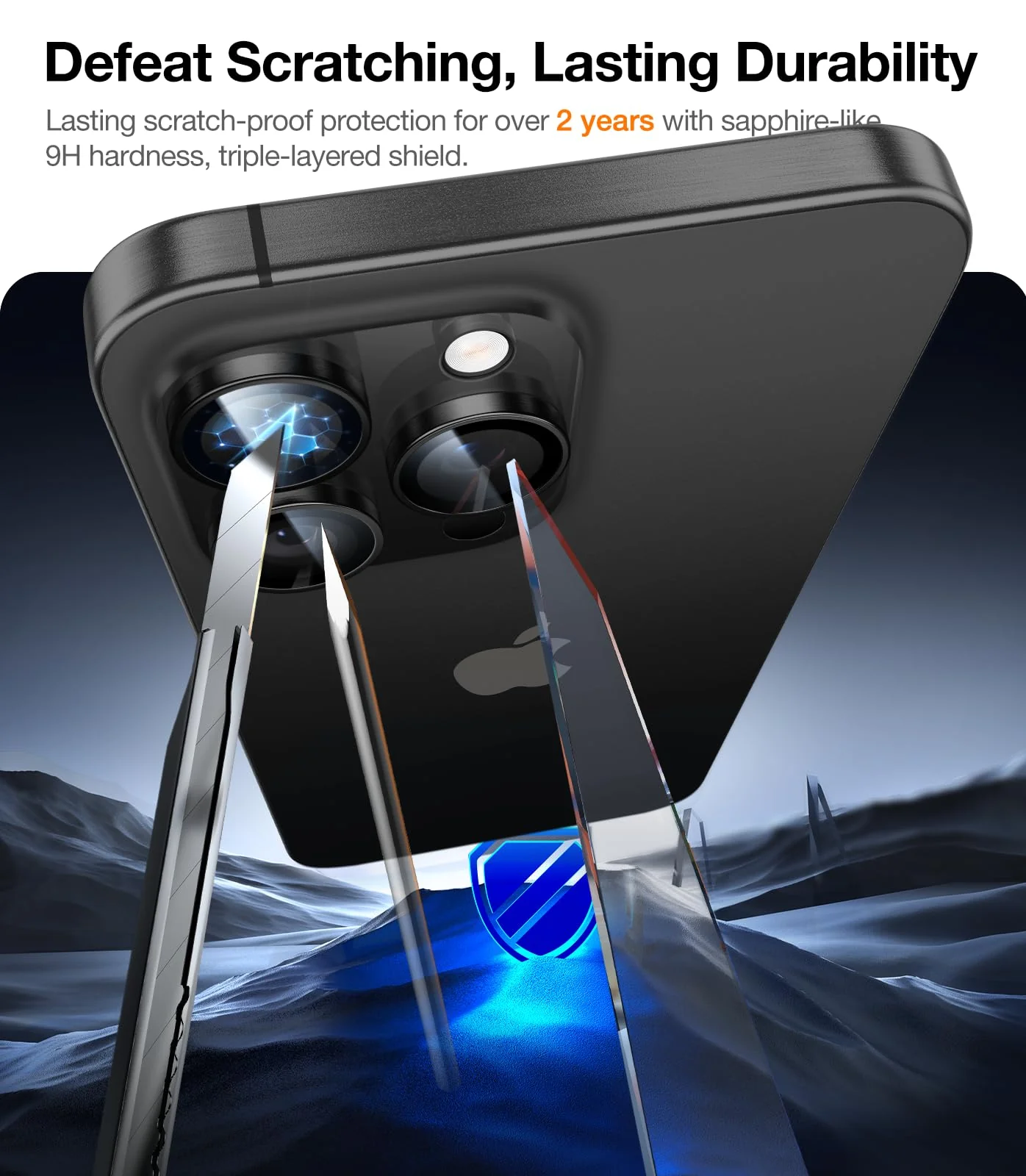 UltraGlass for iPhone 16 Pro Max/16 Pro Camera Lens Protector [NO.1 Military Grade Shatterproof] iPhone 16 Pro Max Camera Protector, 16 Pro Lens Cover [Longest Durable] Easy Install, Black Titanium iPhone 16 Pro, 16 Pro Max - Image 8