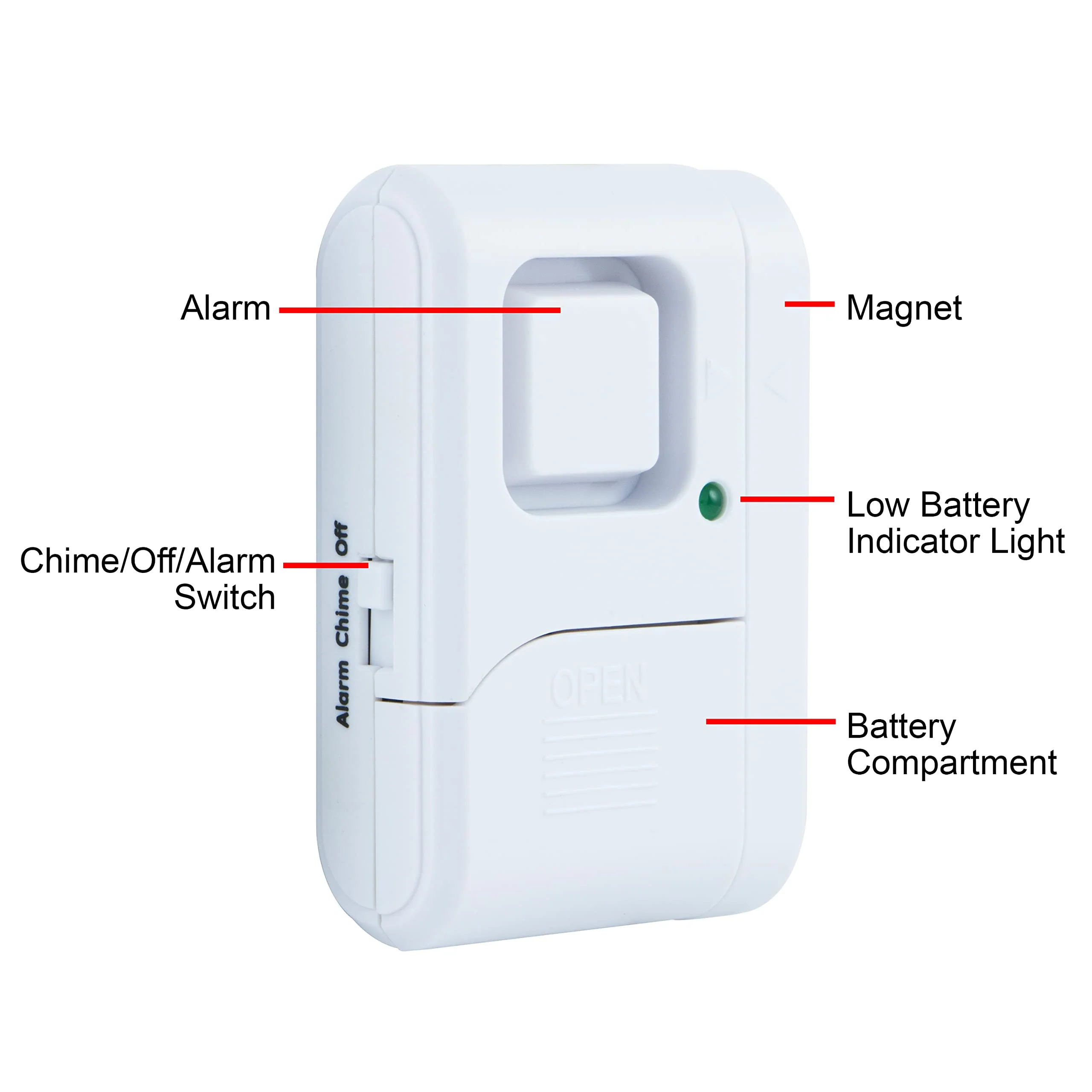 UltraPro Personal Security Window and Door Alarm, 12 Pack, DIY Protection, Burglar Alert, Wireless Chime/Alarm, Easy Installation, Home Security, Ideal for Home, Garage, Apartment, White, 45989 - Image 3
