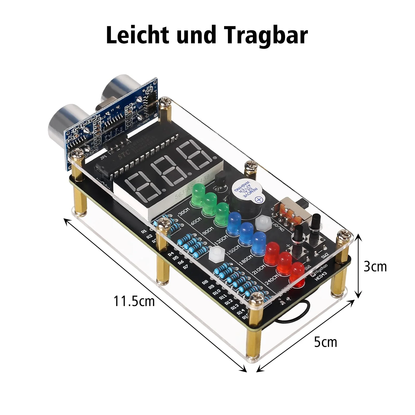 Ultrasonic Rangefinder Soldering Kit, ElektoLoter HC-SR04 Distance Sensor DIY Electronic Kit with LED Indicators, STEM Soldering Learning for Home and School Education as well as Daily Use - Image 7
