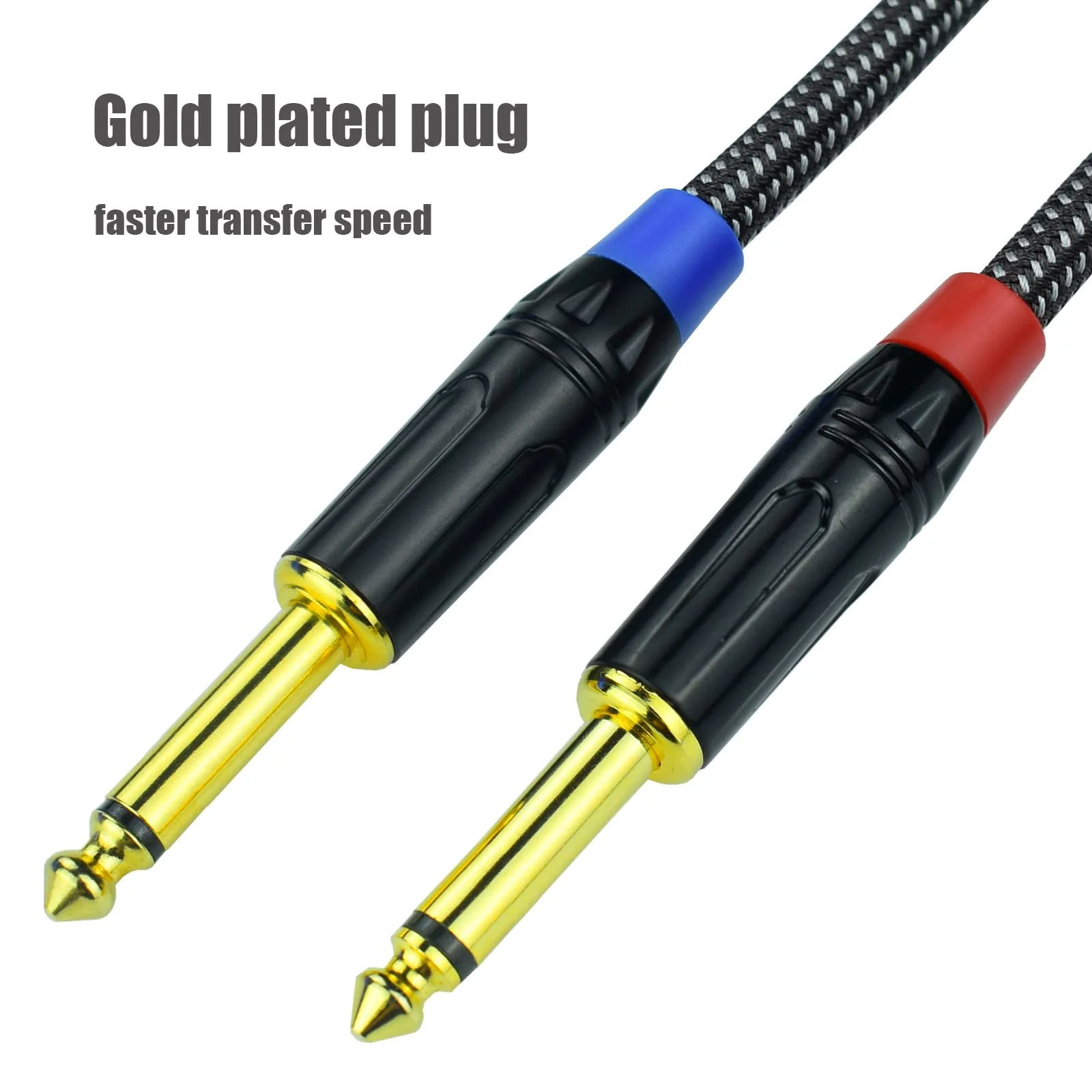 Unbalanced 1/4" TS Mono to XLR Male Microphone Cable, 15Feet 6.35mm Quarter inch to XLR Audio Patch Cord, Nylon Braided Heavy Duty, Copper Shielded Noise Free, for Speaker Mixer - 2Pack 15Feet, 2Pack - Image 3