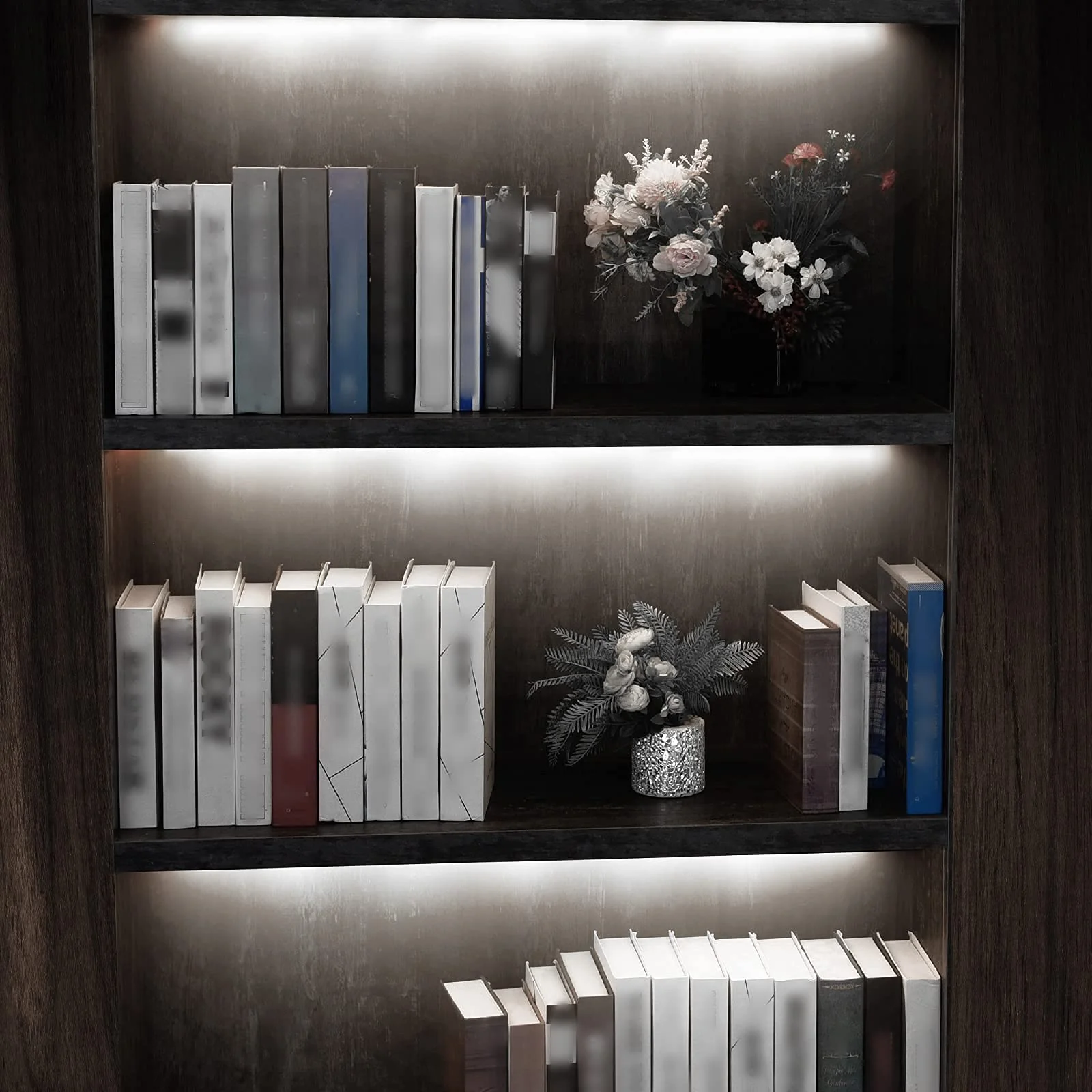 Under Cabinet LED Lighting Kit for Kitchen Cabinets Counter Shelf Bookcase Closet. 6 PCS 12 Inches LED Light Strip with Adapter Switch Dimmer Extension Cable. Plug in. Dimmable. Daylight White 5000K. Daylight 5000K - Image 8