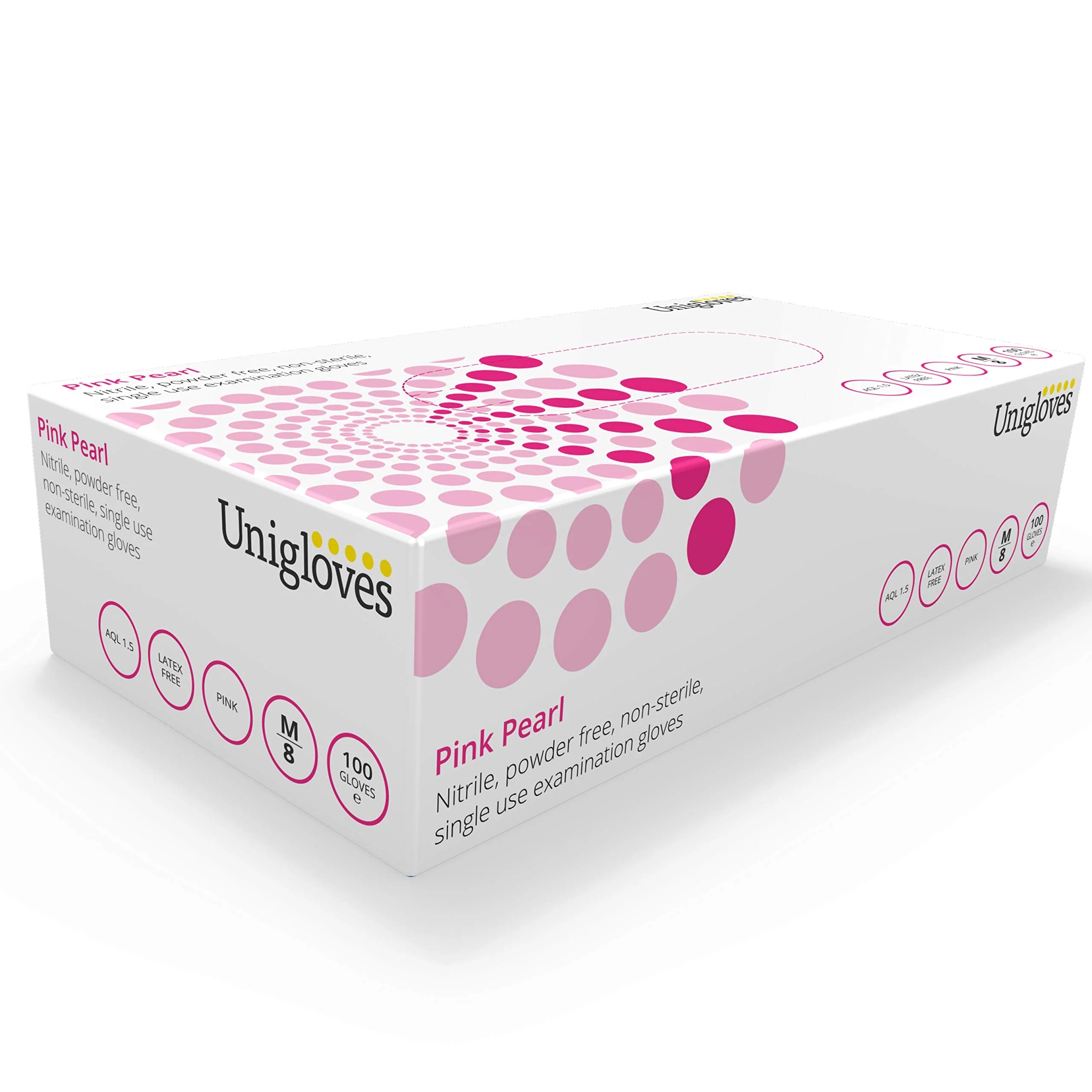UNIGLOVES GP0051 Pink Pearl Powder Free Nitrile Gloves-Boxed x100, Extra Small Set of 100 XS - Image 7