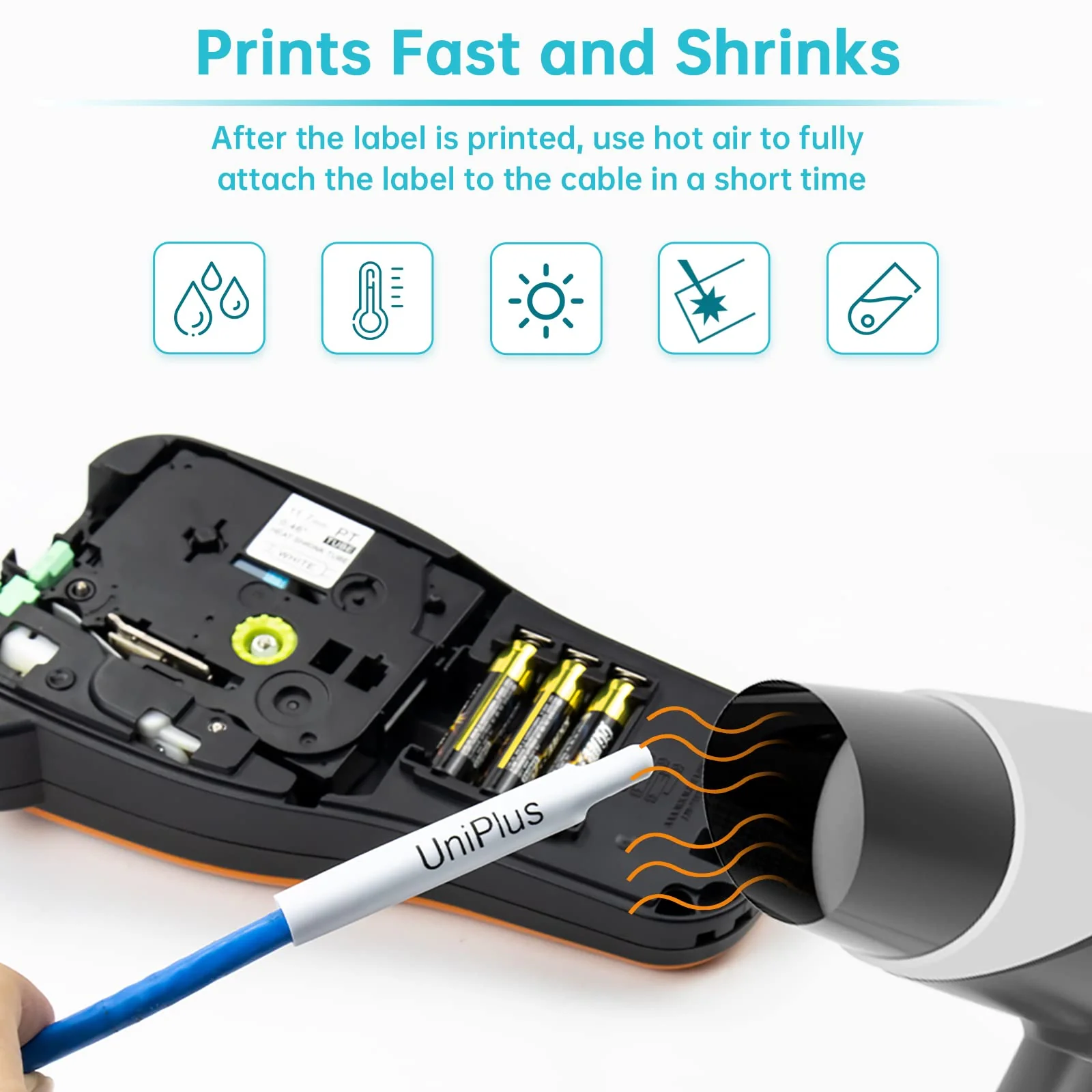UniPlus 3 x Compatible Heat Shrink Tube Replacement for Brother Hse-231 Hse231 Label Tape for Brother PT H500 E300VP E500 E550WVP P750WVP P700 E30011, 11.7 mm x 1.5 m, Black on White 11.7mm - Image 4