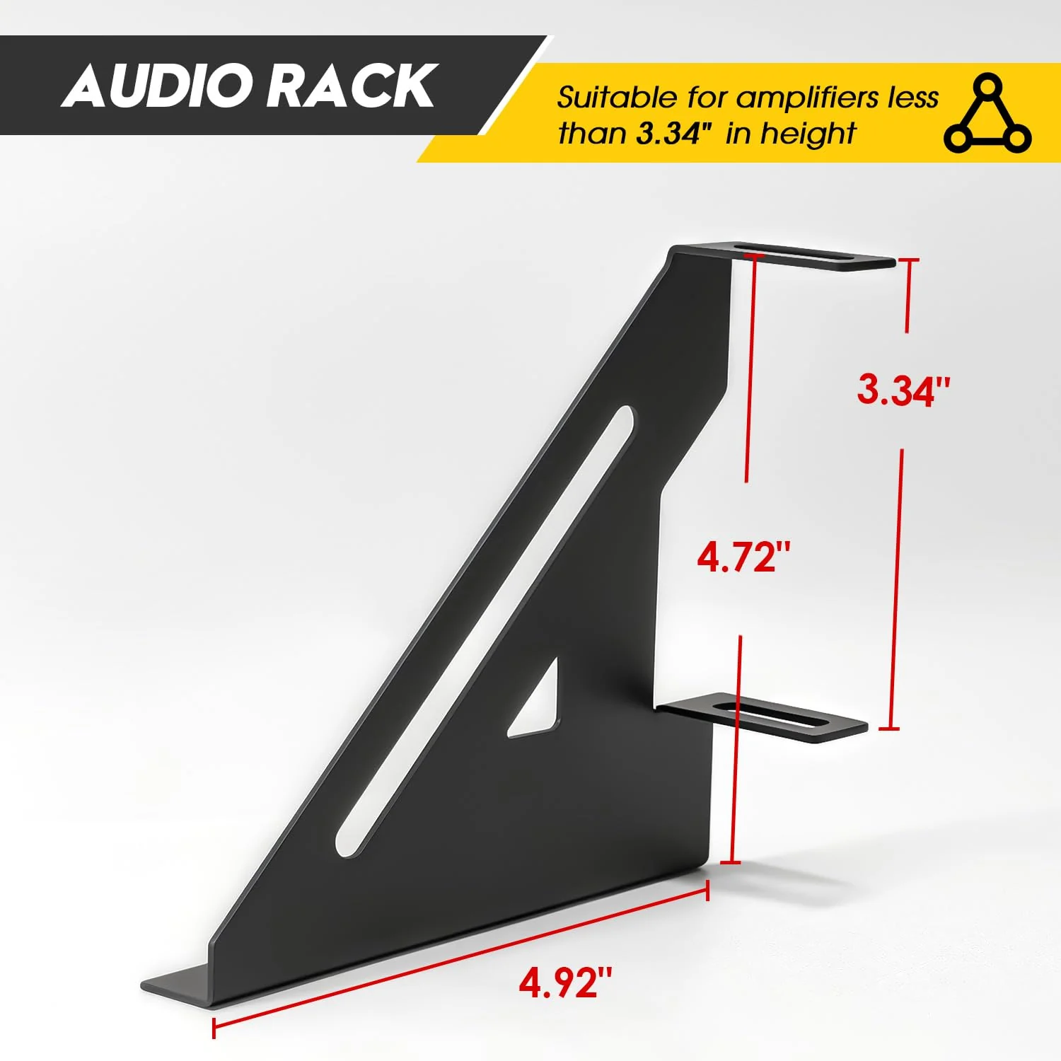 Universal 2 Amp Amplifier Rack, Audio Rack, Rack Mount Amplifier for Droppin HZ Car Audio, Amp Stand for Sound Equipment, Steel, Black Powder Coated, 24 Watts, Audio Equipment Rack - Image 4