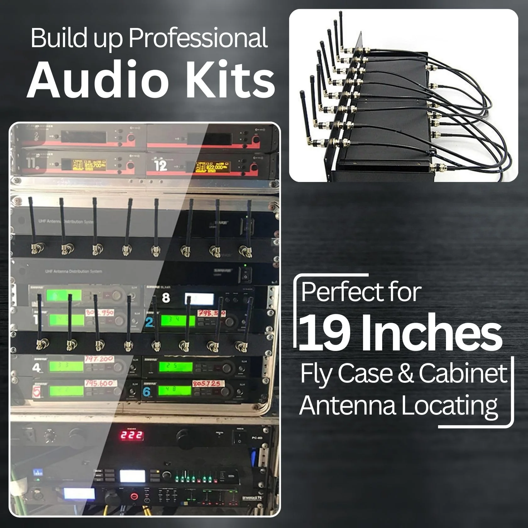 Universal 8-Port Antenna Distribution System for Wireless Microphone Receivers Installing on 1U 19" Audio Rack Mount Kit - Image 4