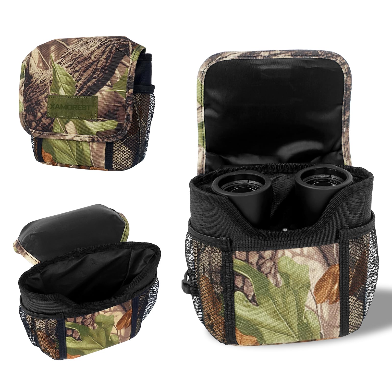 Universal Binocular Case, Binocular Harness for Hunting Case with Adjustable Shoulder Straps 2 Mesh Pockets for Hiking, Hunting, Backpacking, Outdoor Travel GREEN - Image 2
