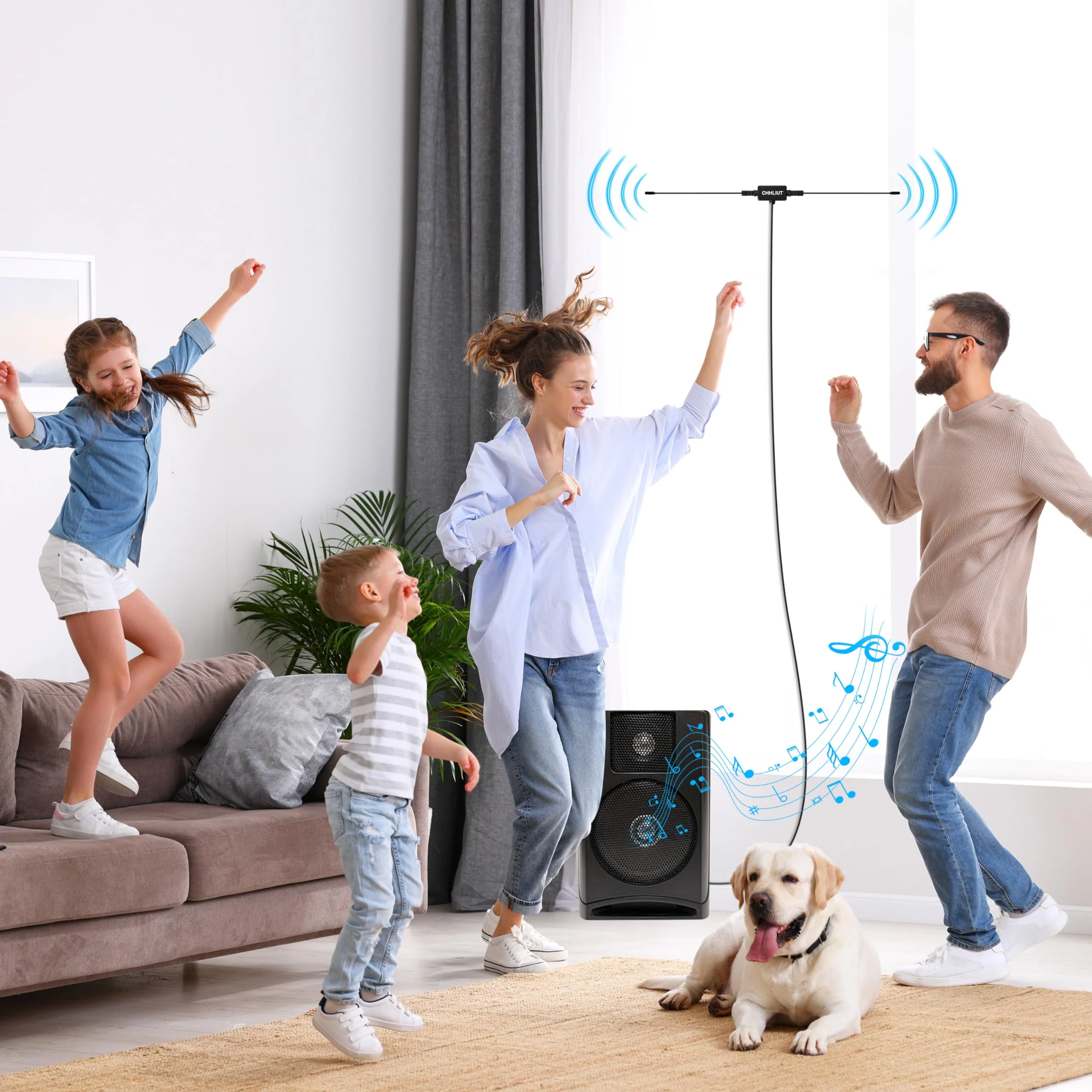 Universal FM Radio Dipole Antenna, 75 Ohm, 16ft, Screw F Male Plug for Home AV Audio Stereo Receiver Indoor - Image 7