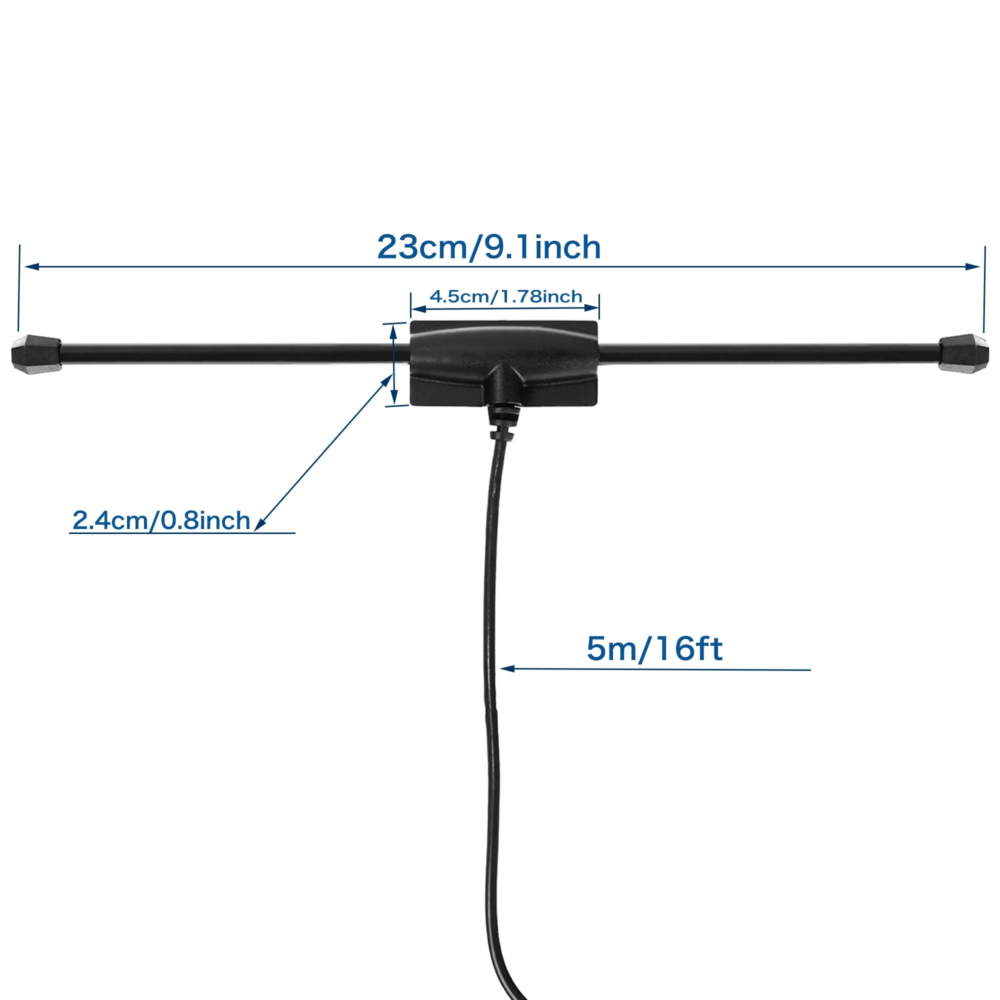 Universal FM Radio Dipole Antenna Screw F Male Plug for Home AV Audio Stereo Receiver Indoor 75 Ohm 16ft - Image 3