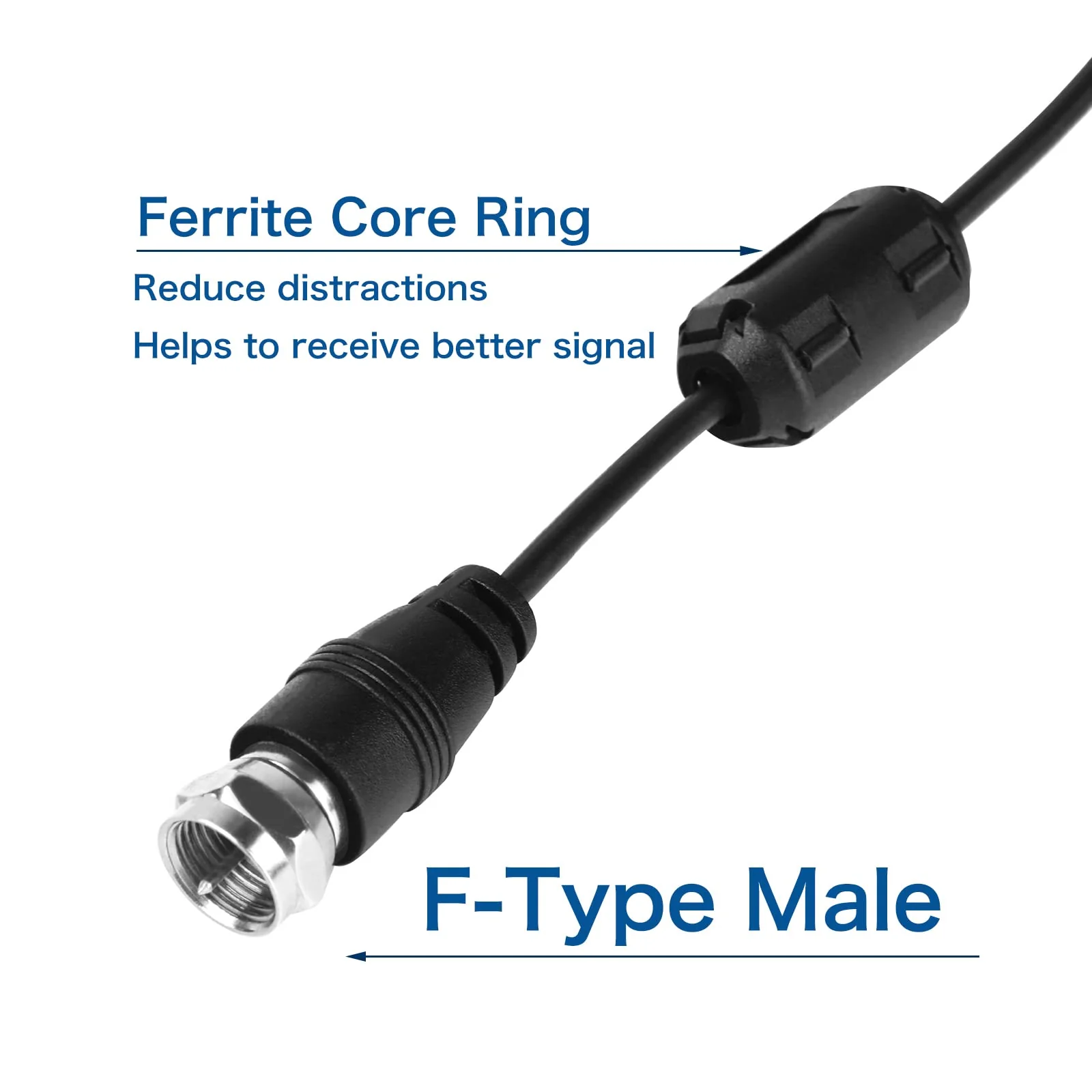 Universal FM Radio Dipole Antenna Screw F Male Plug for Home AV Audio Stereo Receiver Indoor 75 Ohm 16ft - Image 4
