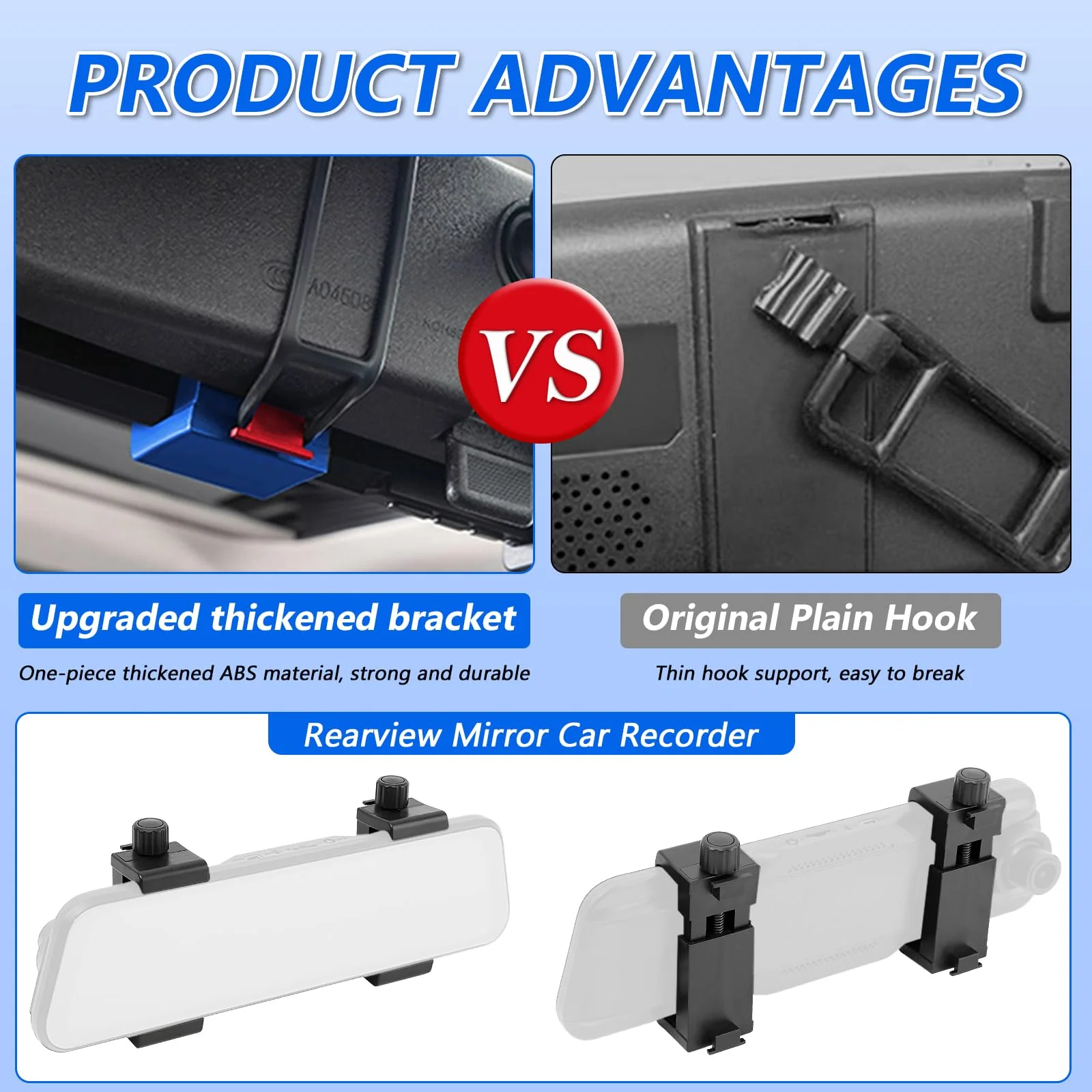 Universal Rearview Mirror Dash Cam Mount - High - Strength, Tool - Free, Adjustable Size - Image 2
