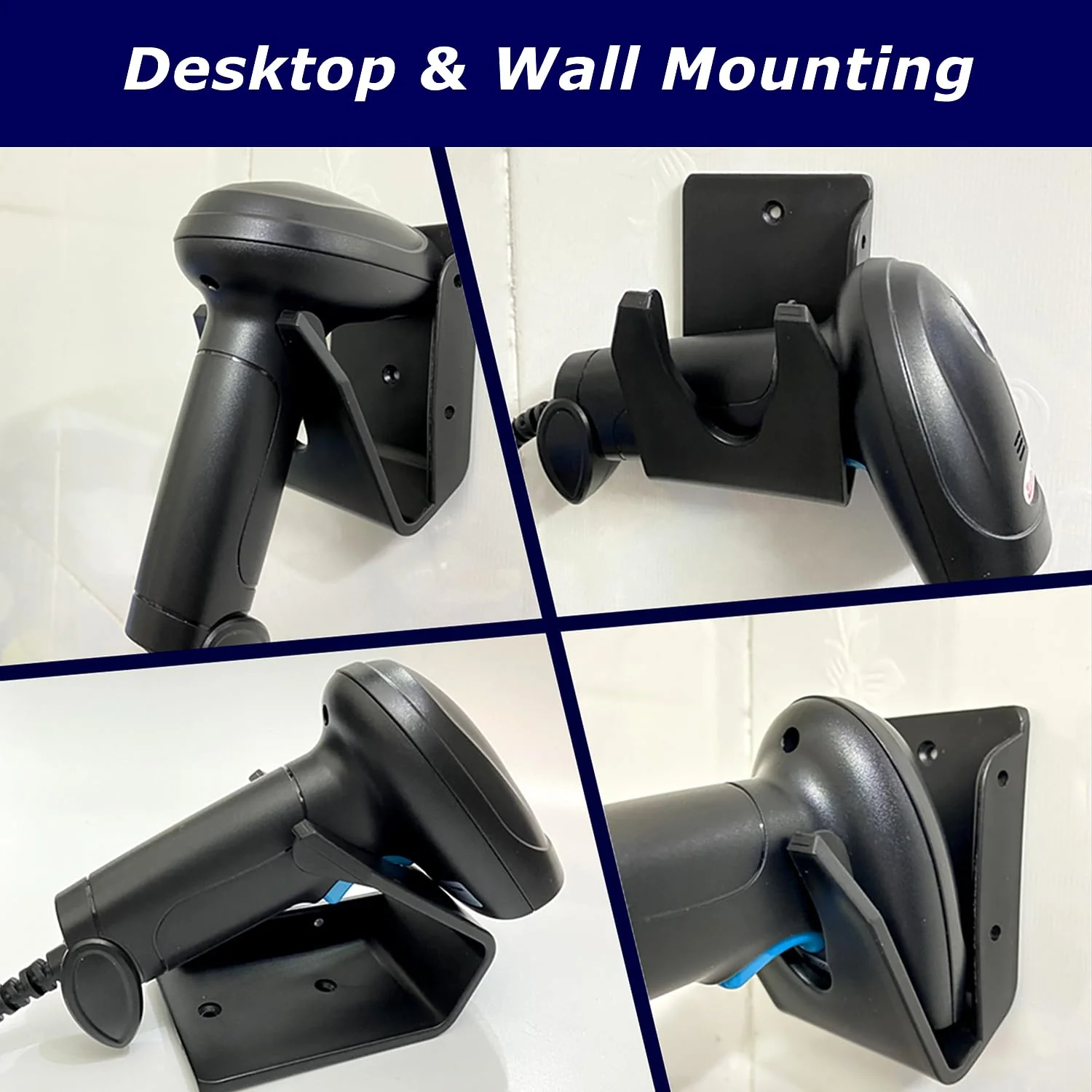 Universal Scanner Holder,Barcode Scanner Holder,Barcode Reader Bracket Wall Mount Fit for Zebra Symbol LS2208 DS2278 LI4278 Most Barcode Scanners, with Screws & Wall Stickers (5pcs-Holder A1) 5pcs-Holder A1 - Image 5