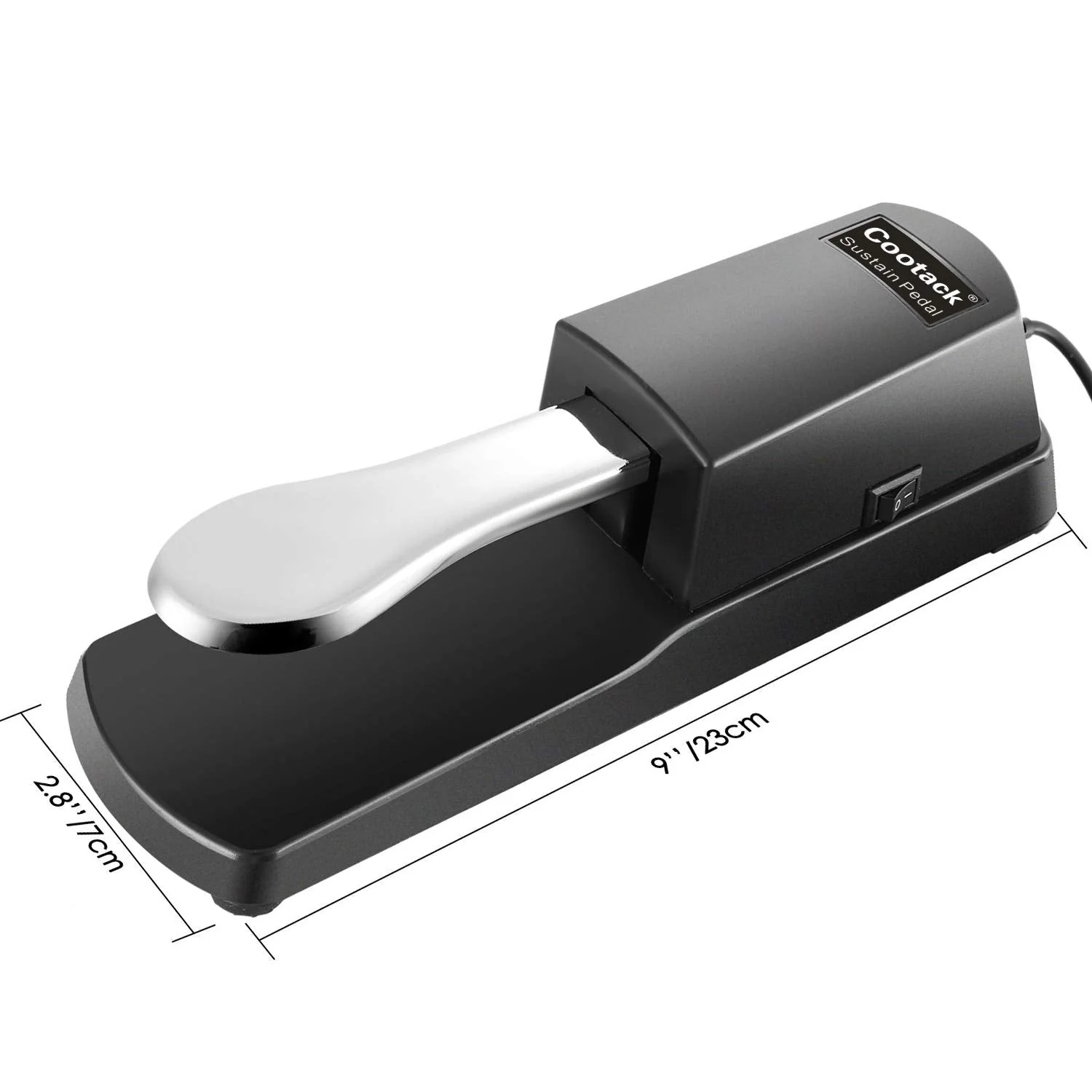 Universal Sustain Pedal Suitable for Yamaha Casio Roland Electronic Keyboards, Digital Piano & More Silver - Image 2