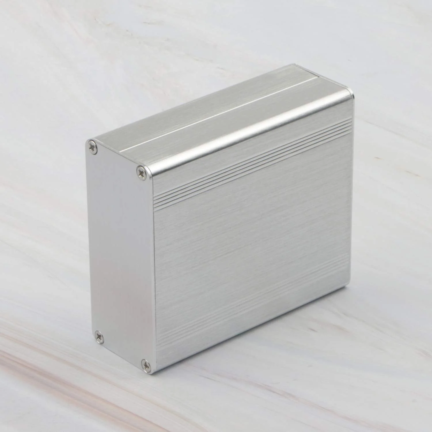Unxuey Aluminum Case Silver Tone Project Box DIY Electronic Instruments Power Supply 100 x 88 x 38mm (L x W x H) - Image 5