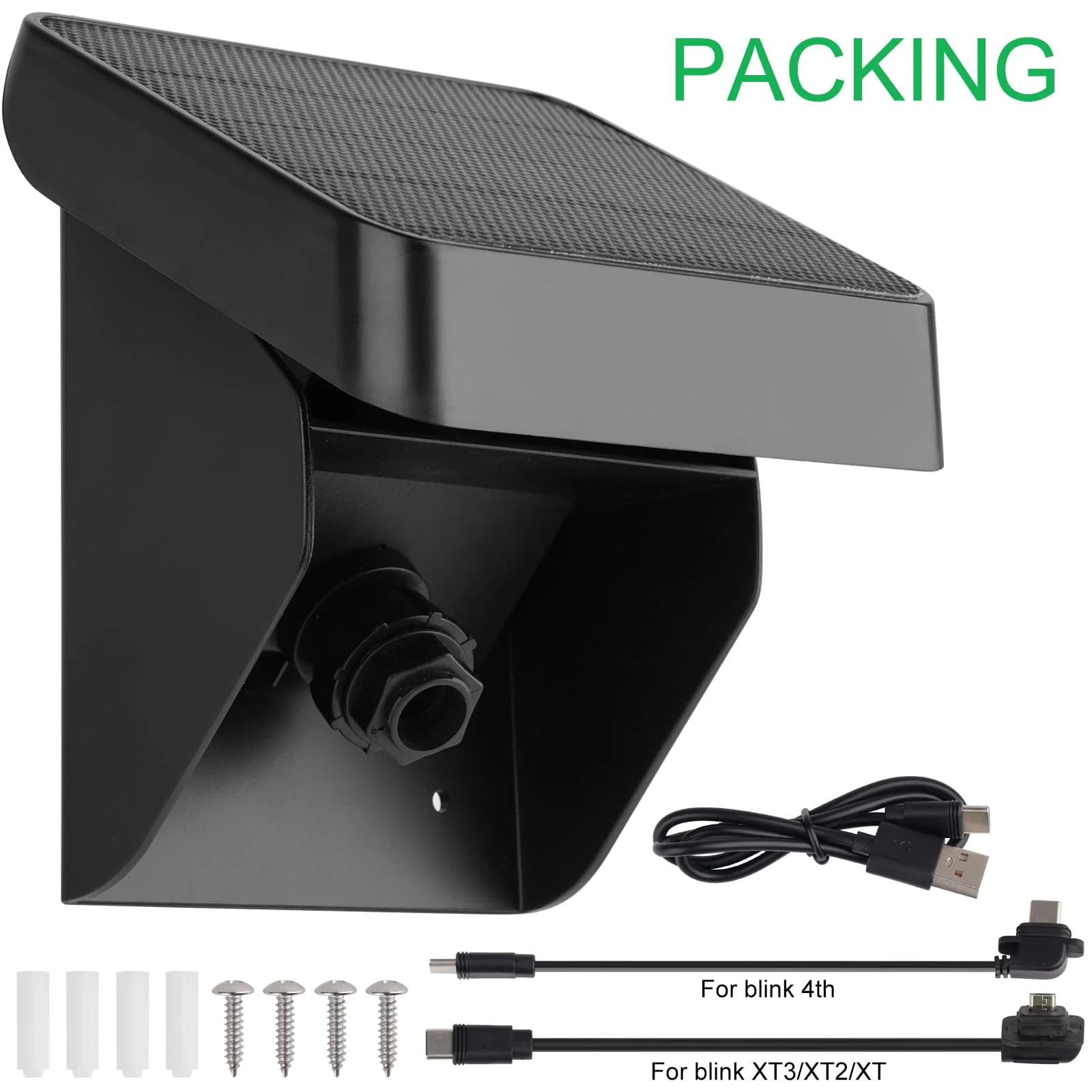 Uogw Solar Panel Charging Mount Compatible with Blink Outdoor 4 (4th Gen)/Blink Outdoor XT3/XT2/XT Camera,IP67 Weatherproof,Internal 3300mAh Battery Continuously for 365 Days-Upgrade Adjustment Angle - Image 6