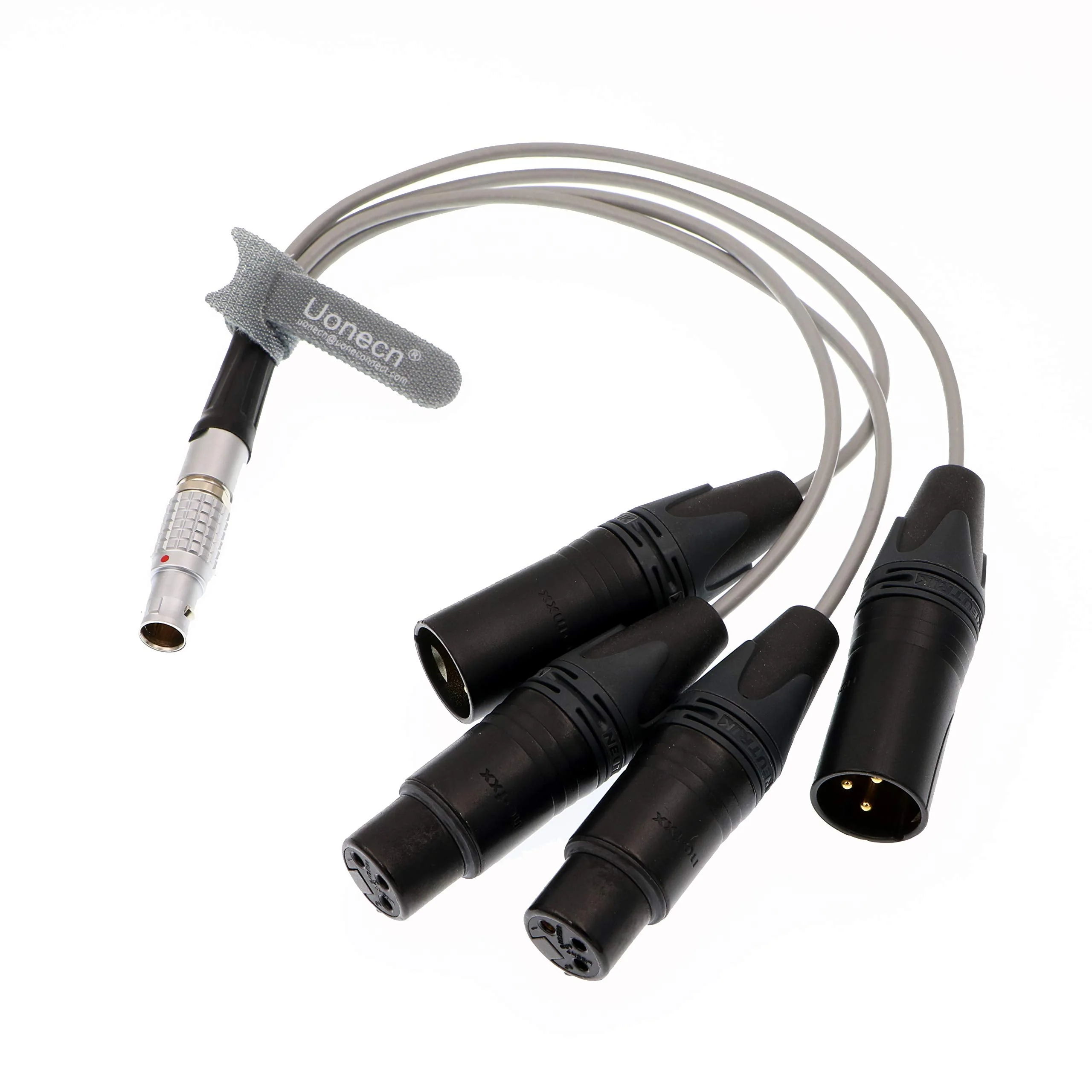 Uonecn 10 Pin Male Plug to 4 XLR 3 Pin Breakout Audio Input Output Cable for Atomos Shogun Monitor Recorder Audio Splitter 30cm Straight 10 Pin to 4*XLR - Image 2