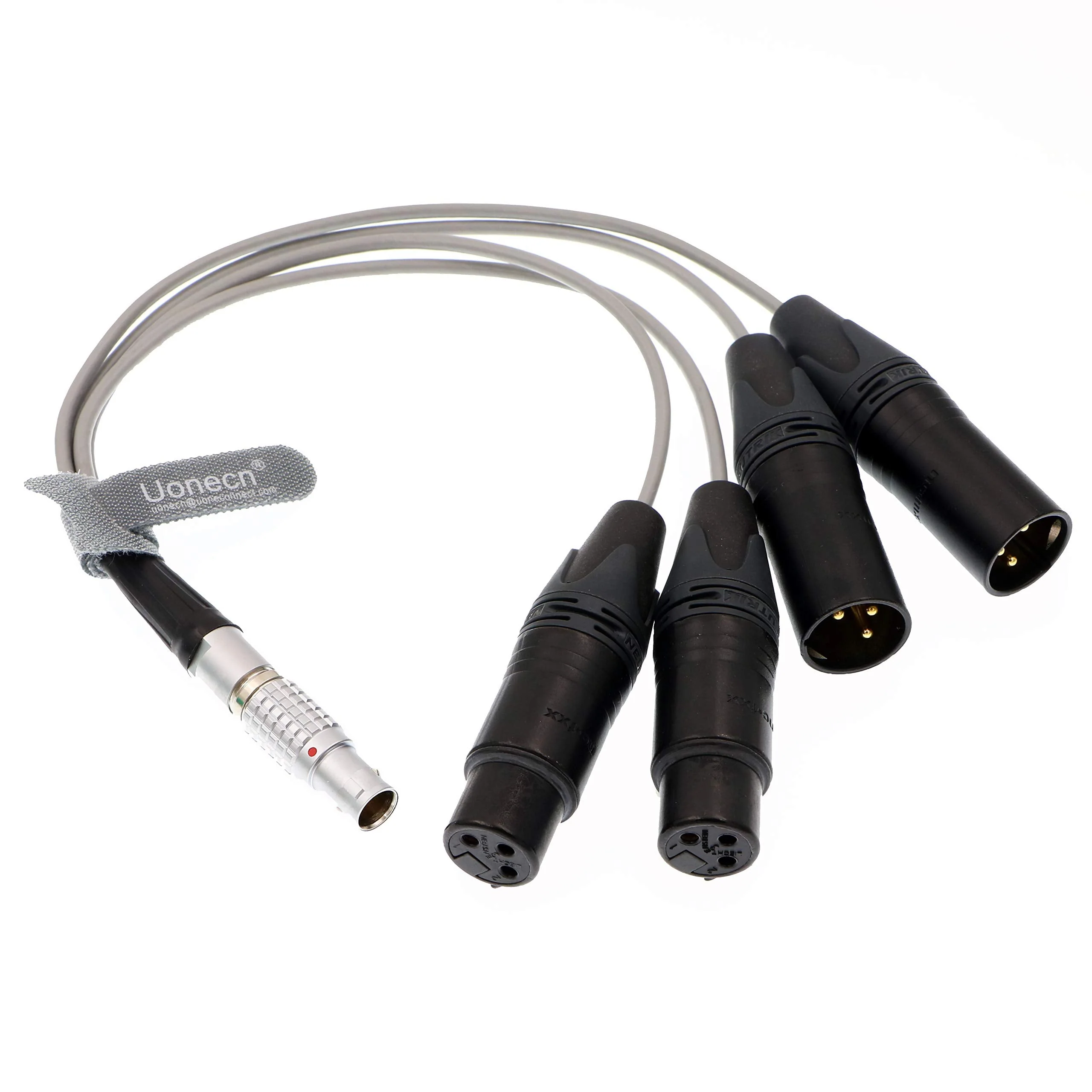 Uonecn 10 Pin Male Plug to 4 XLR 3 Pin Breakout Audio Input Output Cable for Atomos Shogun Monitor Recorder Audio Splitter 30cm Straight 10 Pin to 4*XLR - Image 3