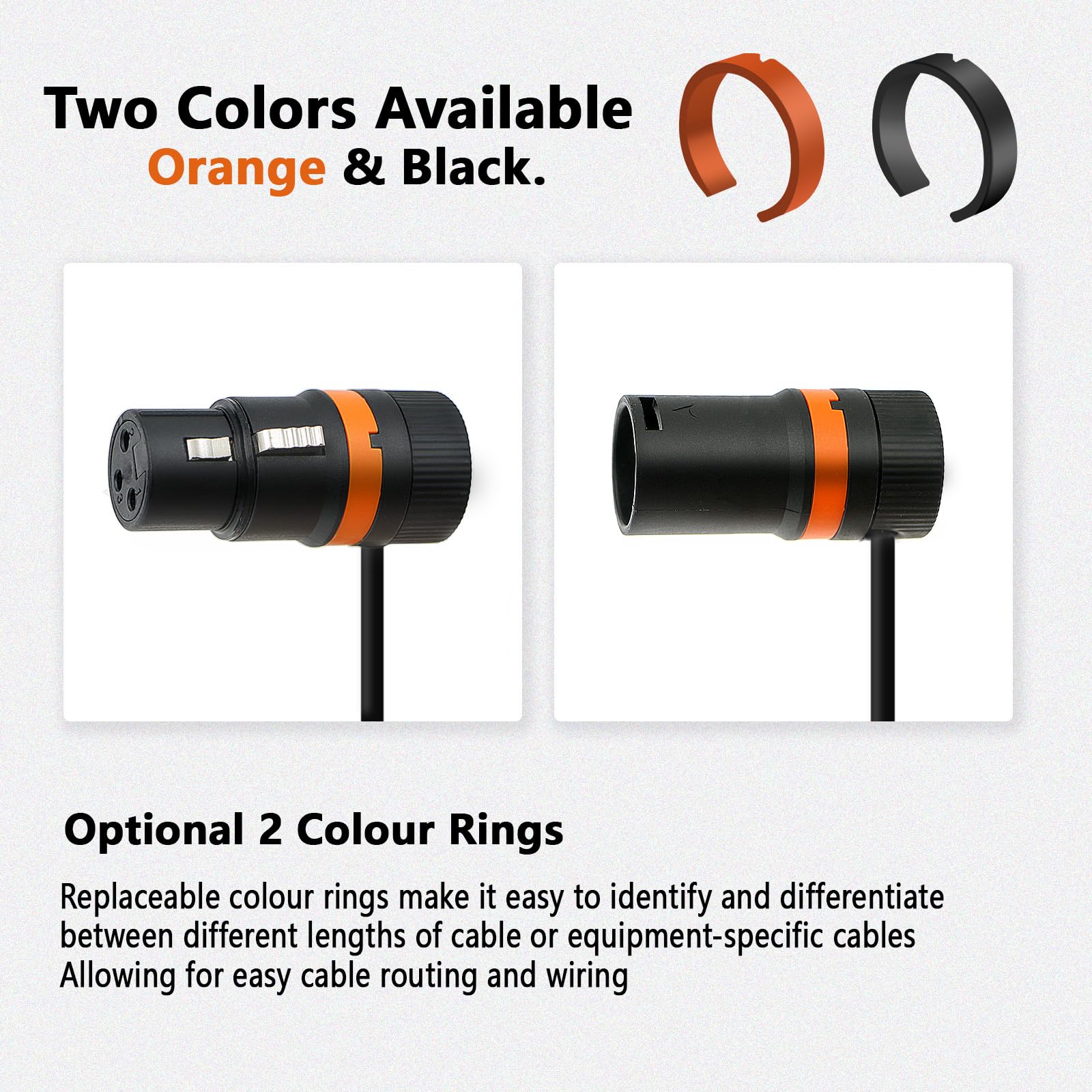 Uonecn Rotatable Audio Cable Low Profile 3 Pin XLR Male to Female Cable for Microphone, Camera, Mixer, Recorder 45 cm Rotatable XLR 100° 45cm/18inch - Image 5