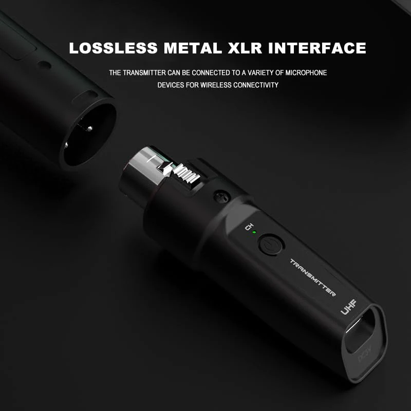 Upgrade 2.4GHZ Wireless XLR Transmitter and Receiver, Built-in Rechargeable Lithium Battery for Dynamic Microphone,Audio Mixer,Electric Guitar Bass (1 Receive + 2transmit) 1 receive + 2transmit - Image 8