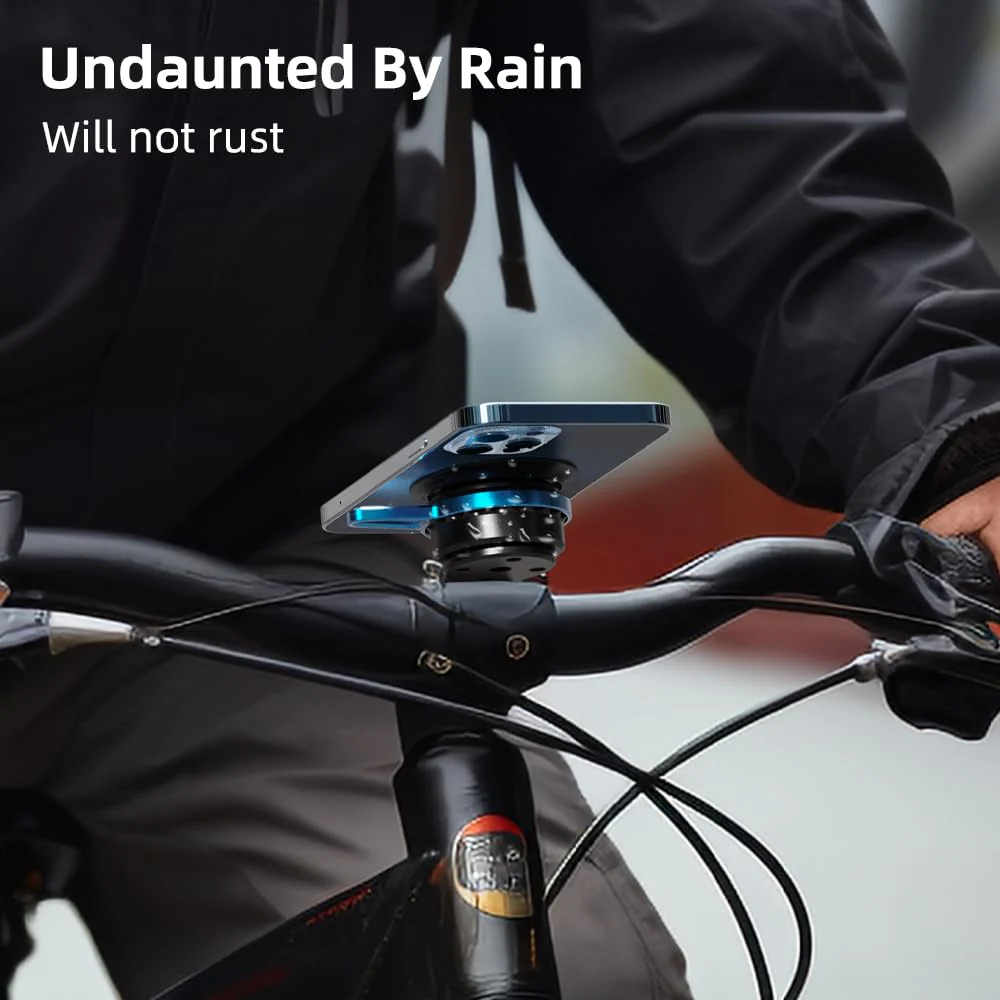 Upgrade Bike Phone Mount, Magnetic Cell Phone Clip for Bicycle/Scooter Handlebar Compatible with iPhone 15/14/13 Pro Max, Samsung and More (Black&Blue-01) Black&Blue-01 - Image 3