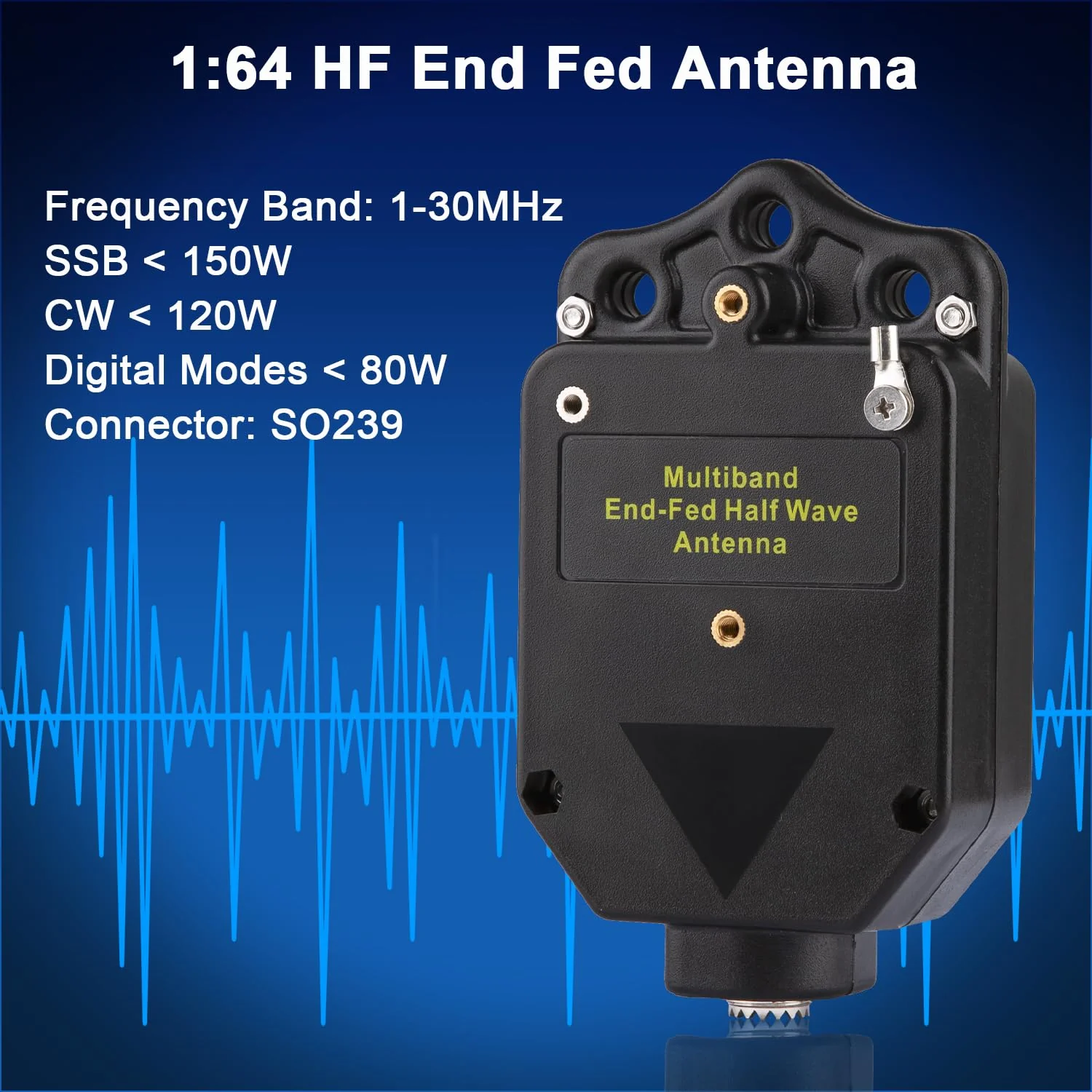Upgraded 150W HF End Fed Antenna 1-30MHz,1:64 Balun Shortwave Radio Half-Wave Antenna CW FM AM FT4 FT8 SSB 4 Band 8 Band - Image 2