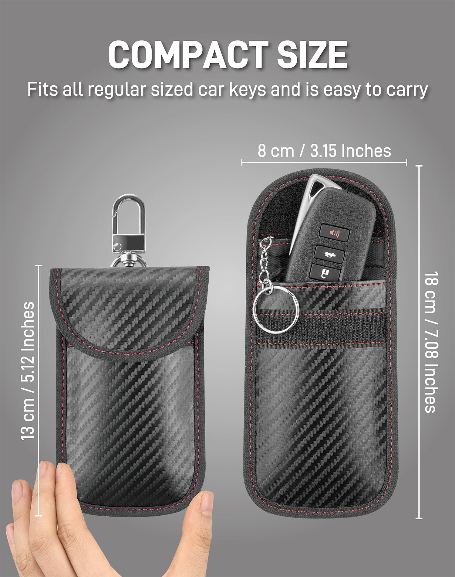 Upgraded Faraday Bag for Key Fob (2 Pack), Premium Faraday Key Fob Protector– Car RFID Signal Blocking, Car Security Protection, Anti-Theft Pouch, Anti-Hacking Case Blocker Black - Image 6