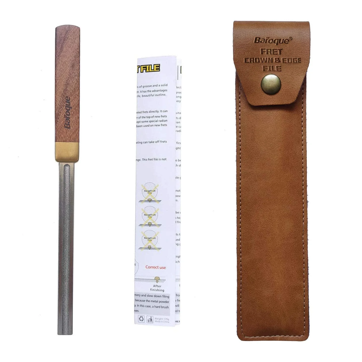 Upgrated Baroque Guitar Fret Crowning&Edge Dressing File 3 Slots Size & 1 full Grit Side Improved 4th Generation Repair Luthier Tools for Guitars,Ukulele,Bass,Banjo,Mandolin etc (4th Generation File) 4th Generation File - Image 8